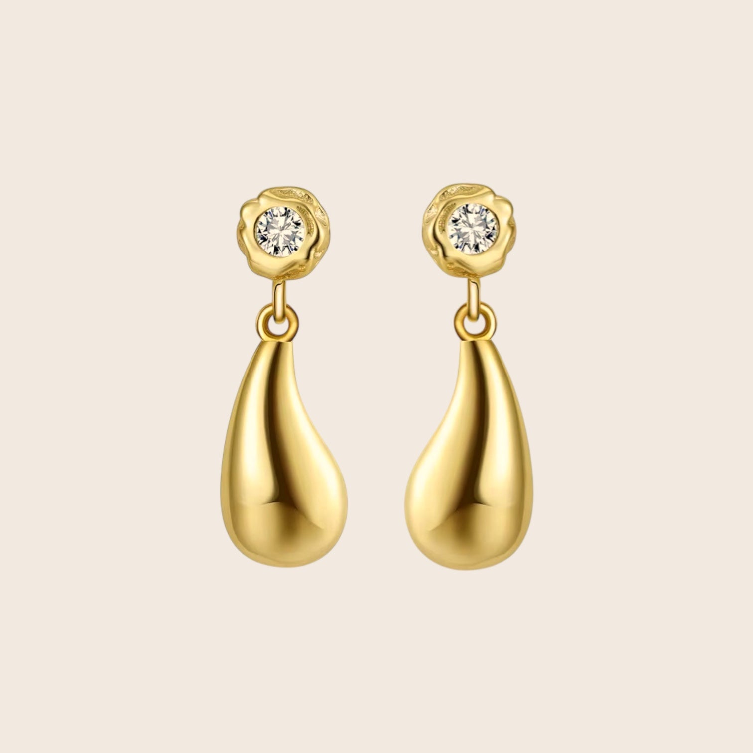 Minimalist drop earrings with zirconia – earrings made of 925 silver or 925 silver 14K gold-plated