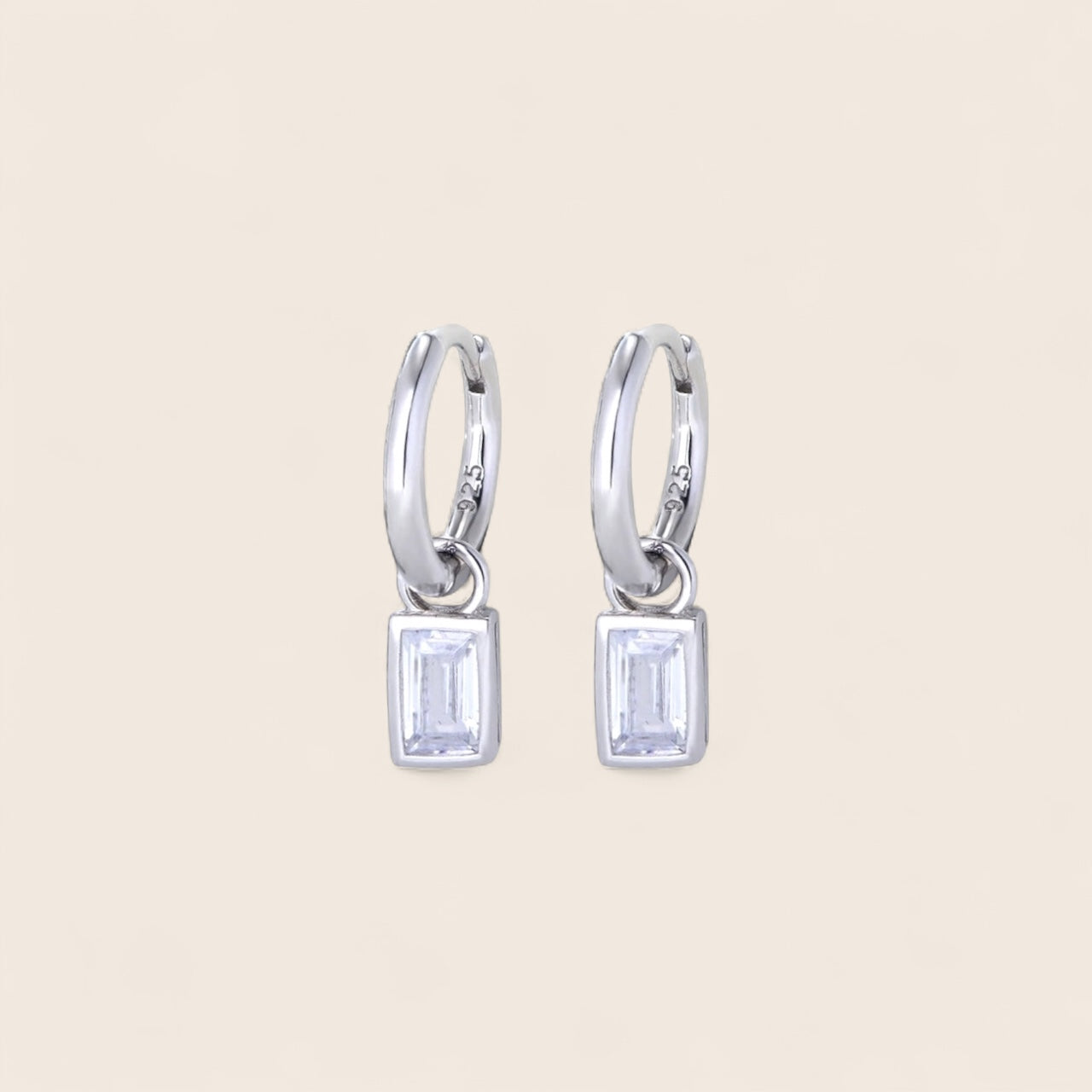 Créoles rondes avec pendentif en zircone – boucles d'oreilles en argent 925 et argent 925 plaqué or