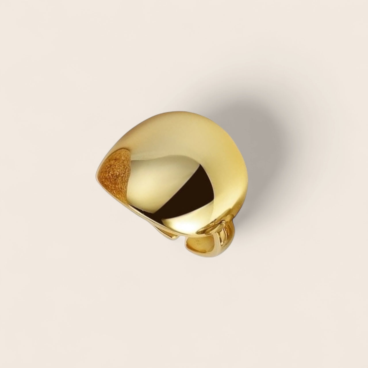 Large statement ring with mirror effect – 925 silver 18K gold-plated