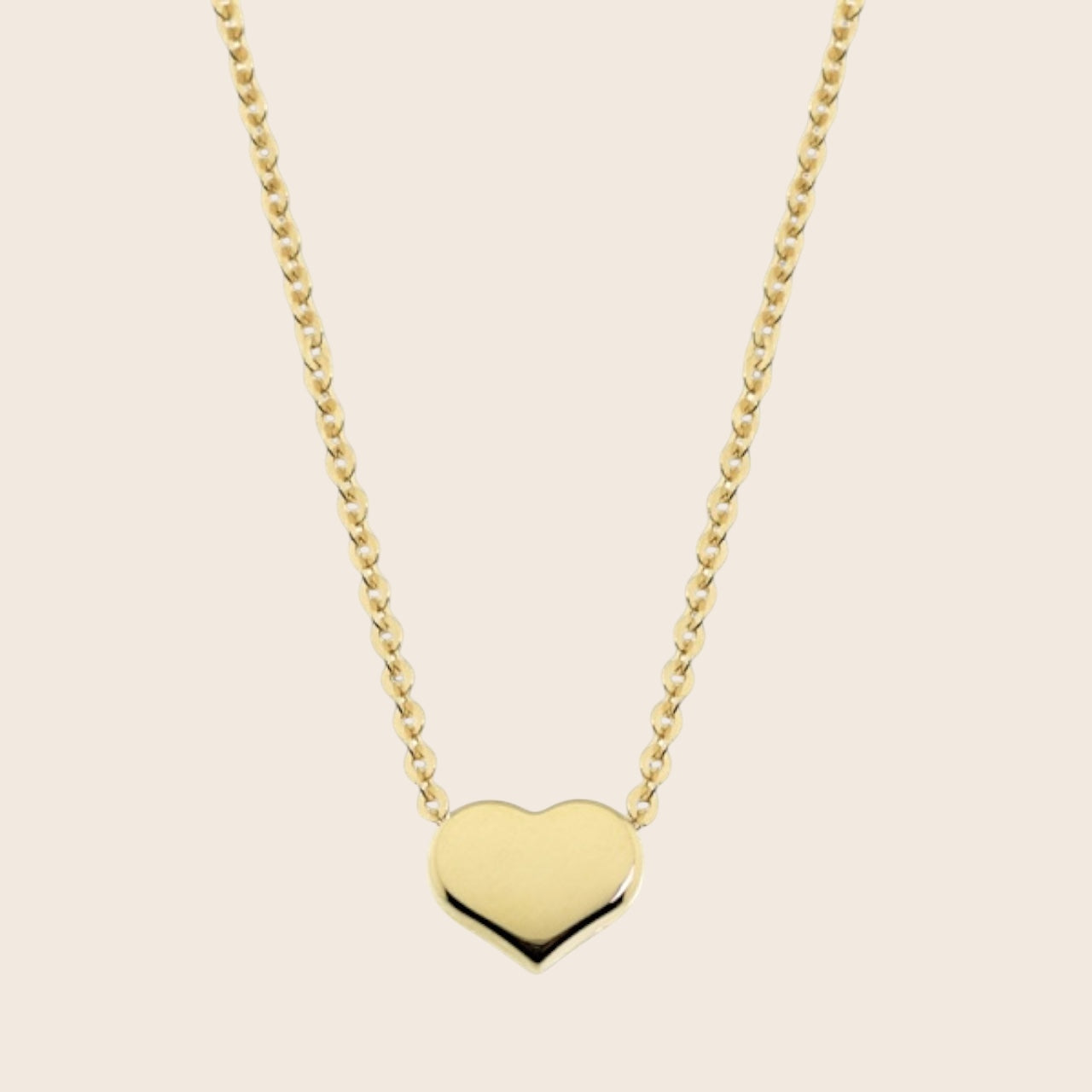 585 gold necklace with 5x6mm heart - minimalist necklace