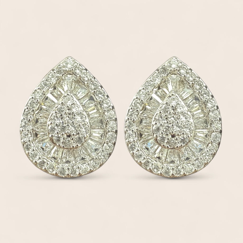 Zirconia drop earrings “Water Droplet” – Silver 925