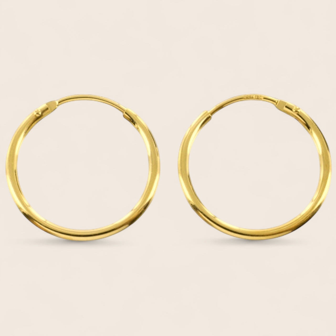 585 gold hoop earrings 17.5 mm - classic earrings