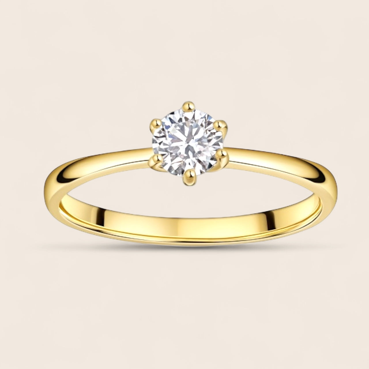 14k gold engagement ring with 0.40 ct. lab-grown diamond - ladies' ring