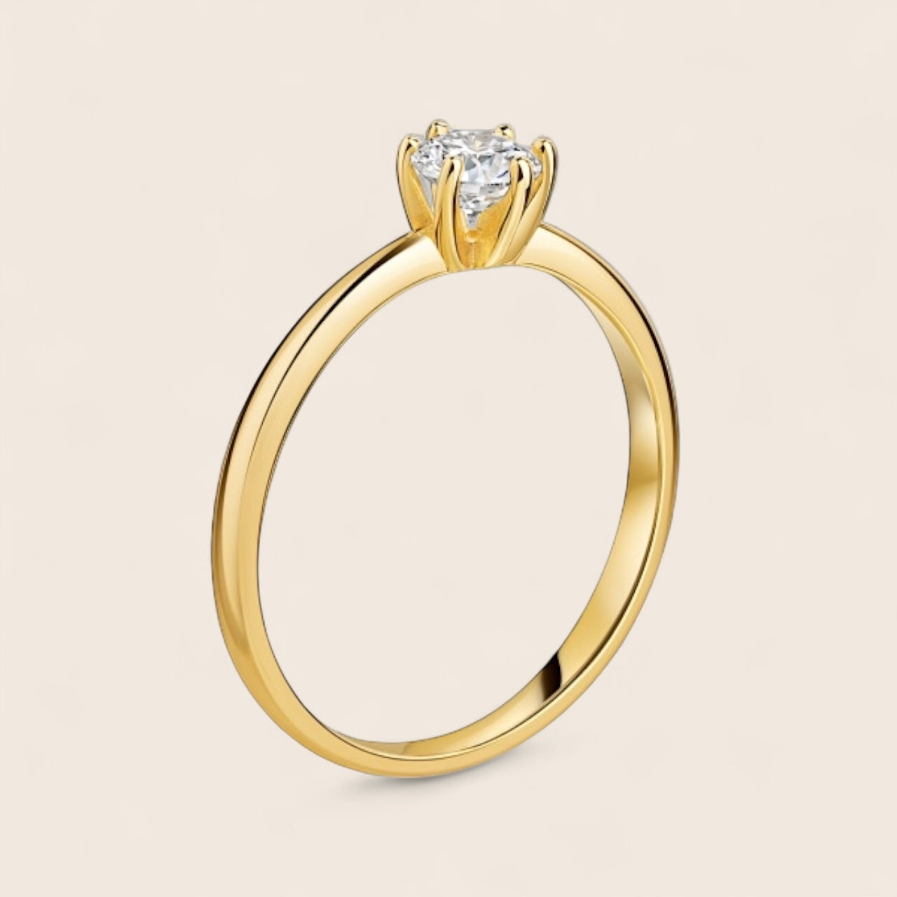 14k gold engagement ring with 0.40 ct. lab-grown diamond - ladies' ring