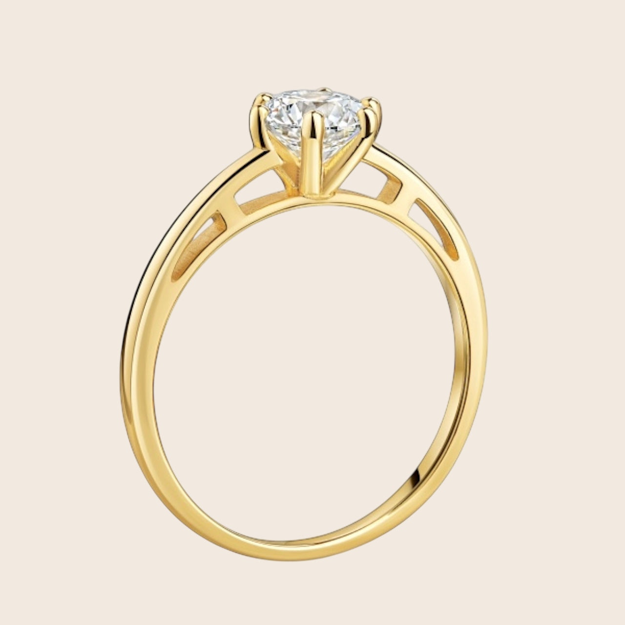 14k gold engagement ring with 1.00 ct. lab-grown diamond - ladies' ring