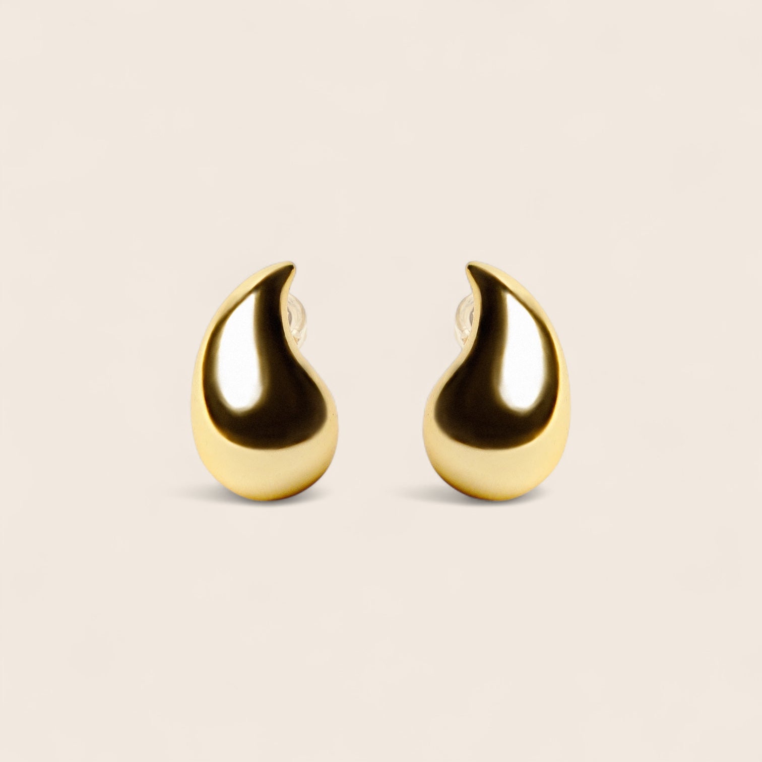 Classic simple drop earrings made of 925 silver 18K gold plated