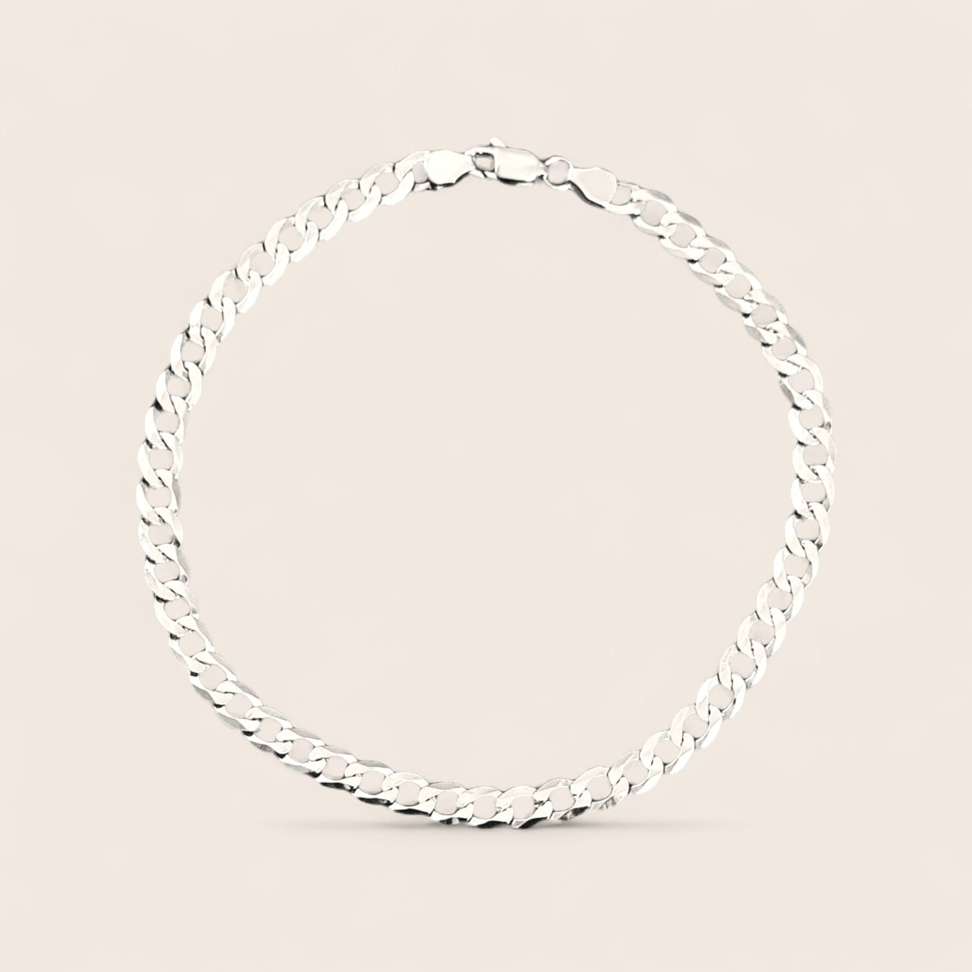 Men's bracelet with diamond-cut Cuban link chain – 925 silver, 18K gold-plated, unisex