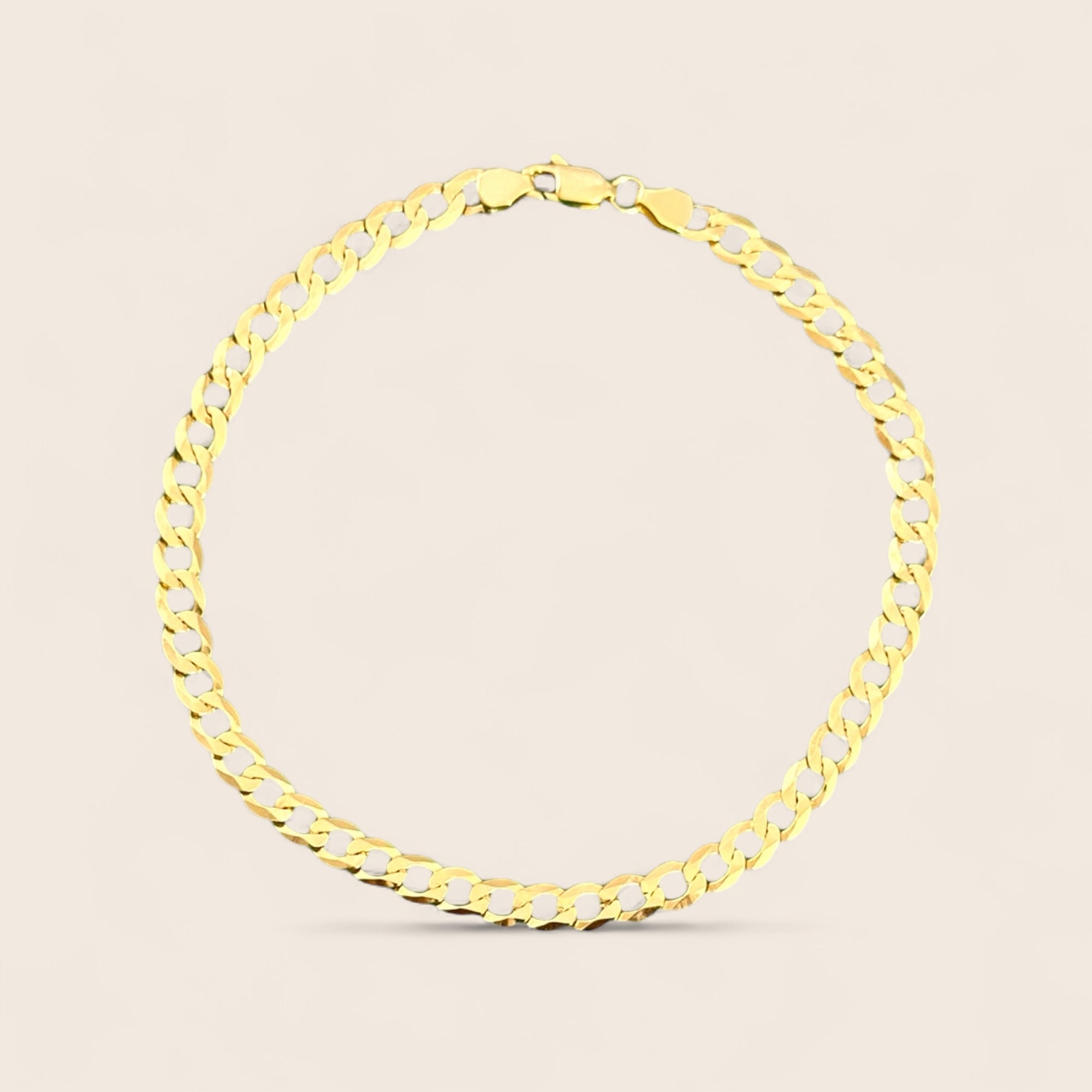 Men's bracelet with diamond-cut Cuban link chain – 925 silver, 18K gold-plated, unisex