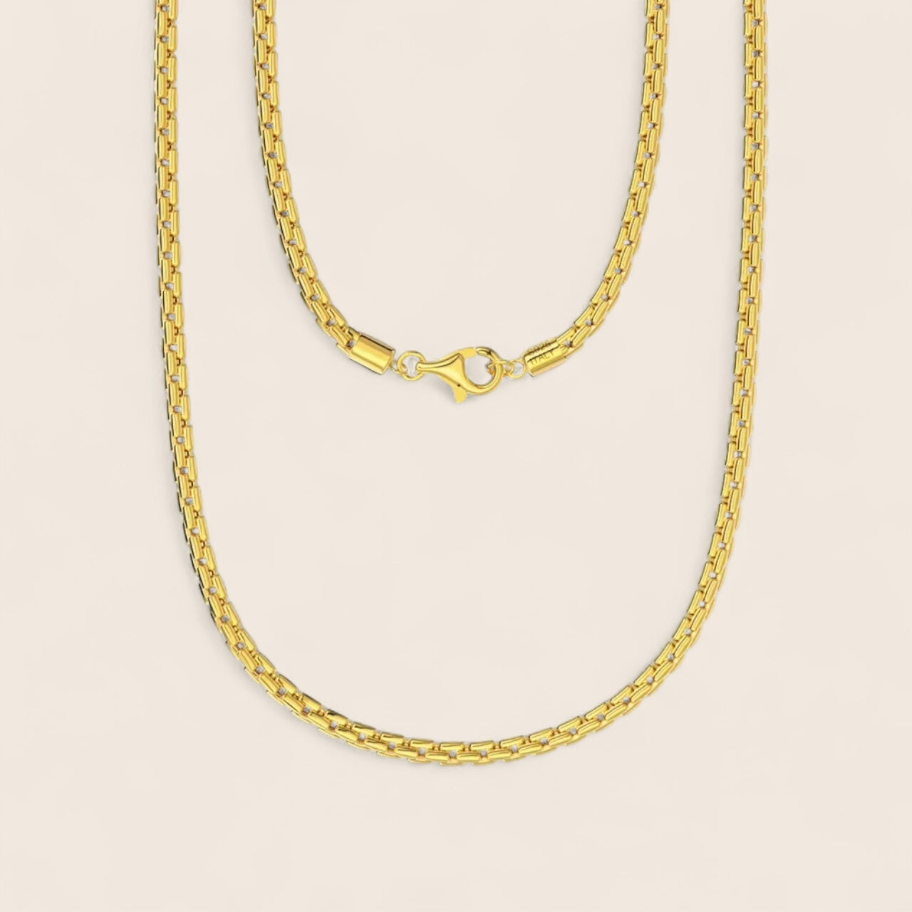 Men's - Classic solid Lux ​​necklace - 925 silver, 18K gold-plated, unisex
