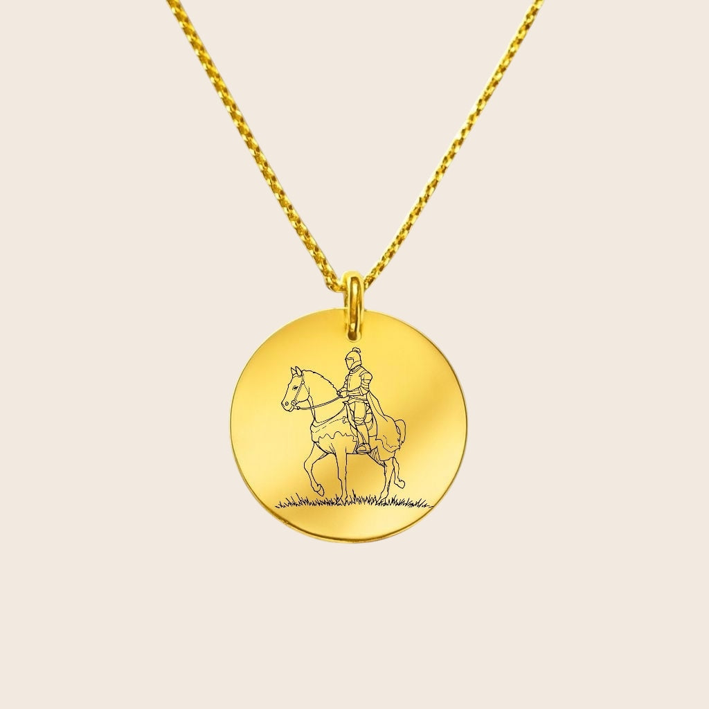 Homeland Jewelry – Rider of Madara Pendant – Symbol of solidarity with Bulgaria – 925 Silver &amp; 18K Gold Plated