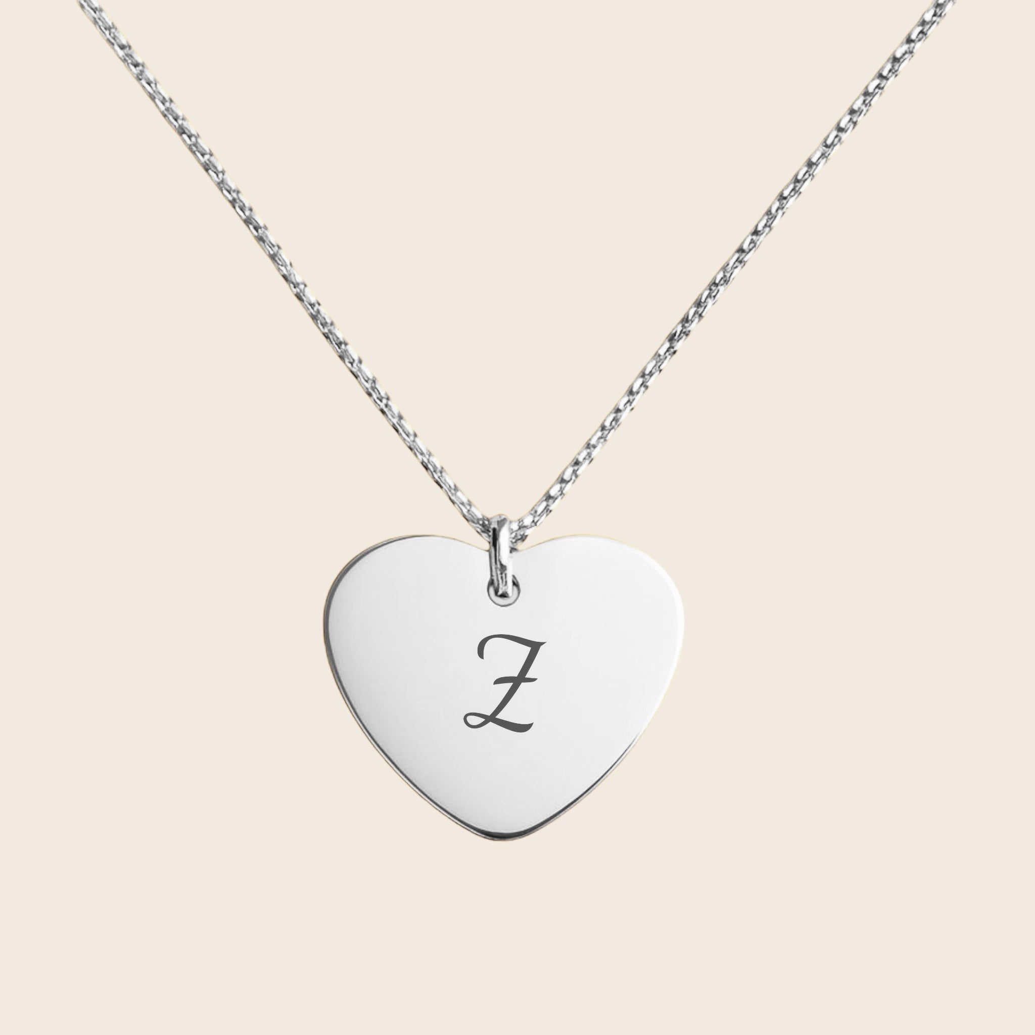 Personalisierte Buchstaben / Namen Gravur herzförmige Halskette – 925 Silber 18K vergoldet