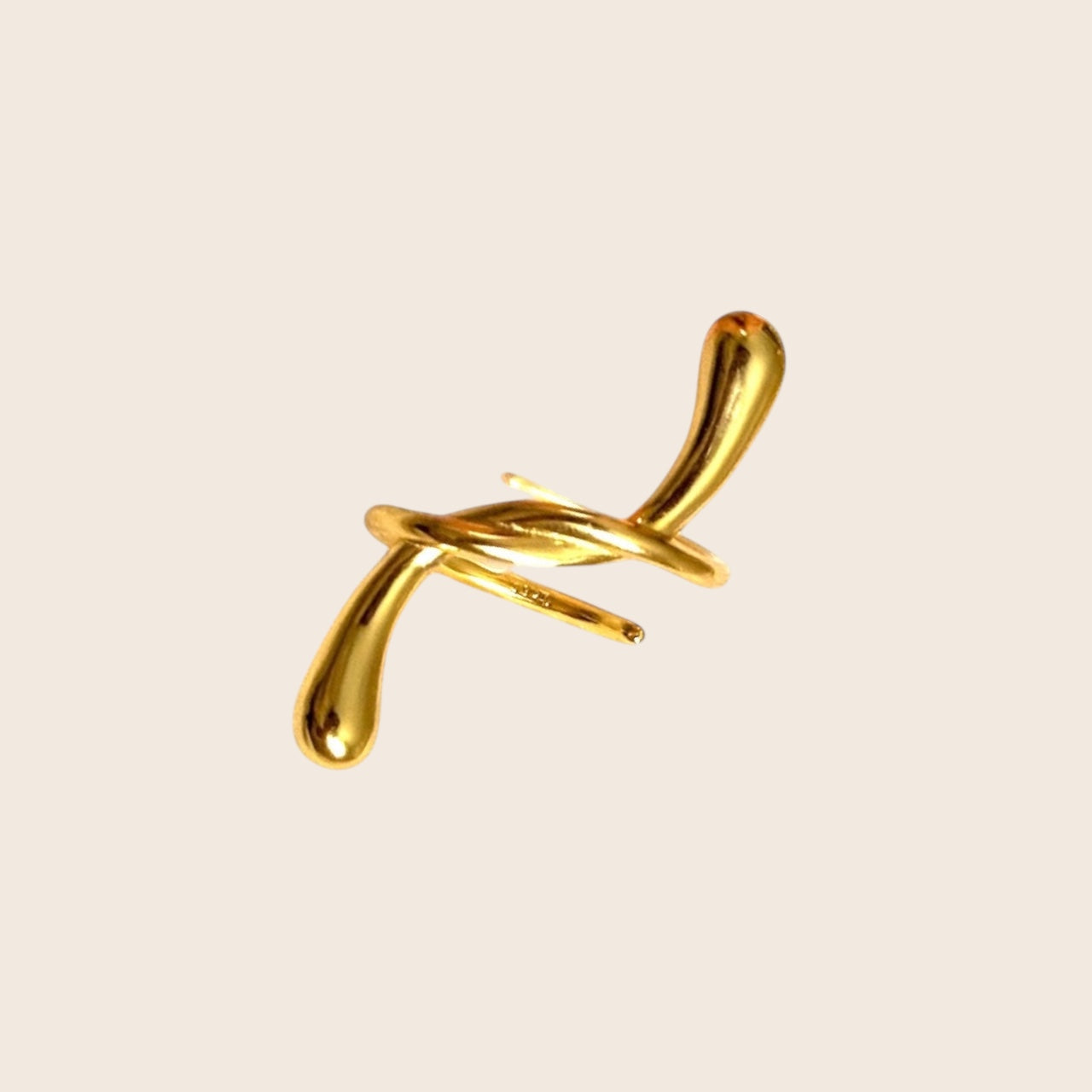 Eternal Drop – Statement ring made of 925 silver 18K gold-plated