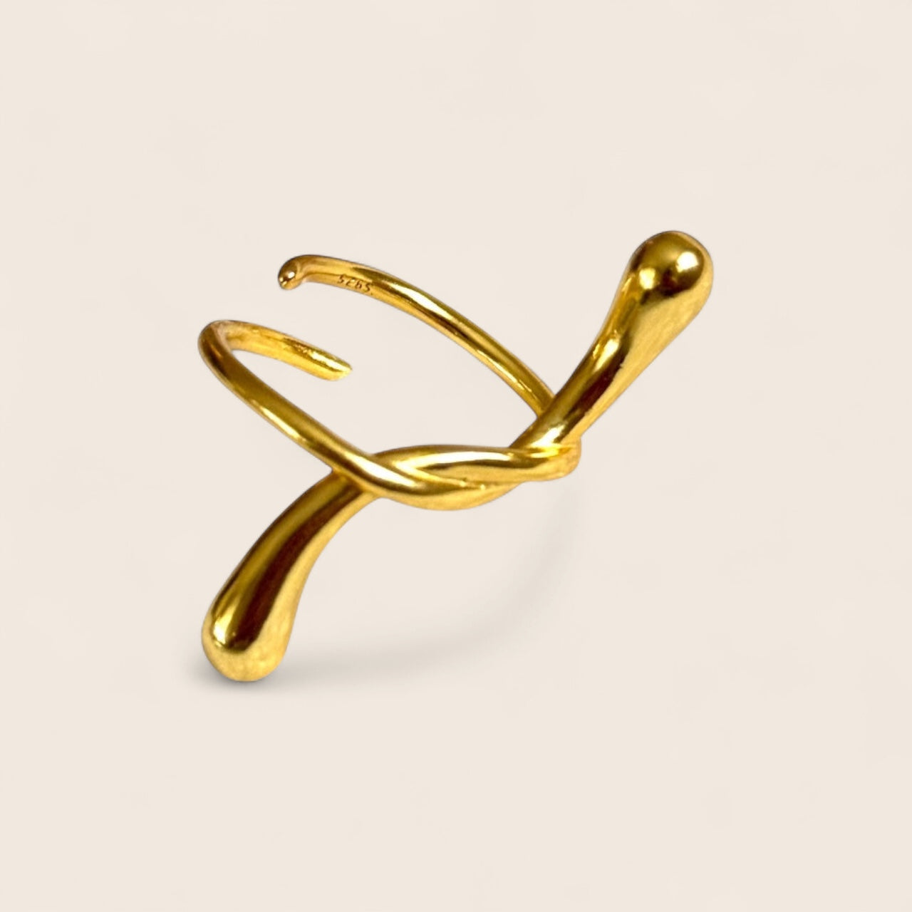 Eternal Drop – Statement ring made of 925 silver 18K gold-plated