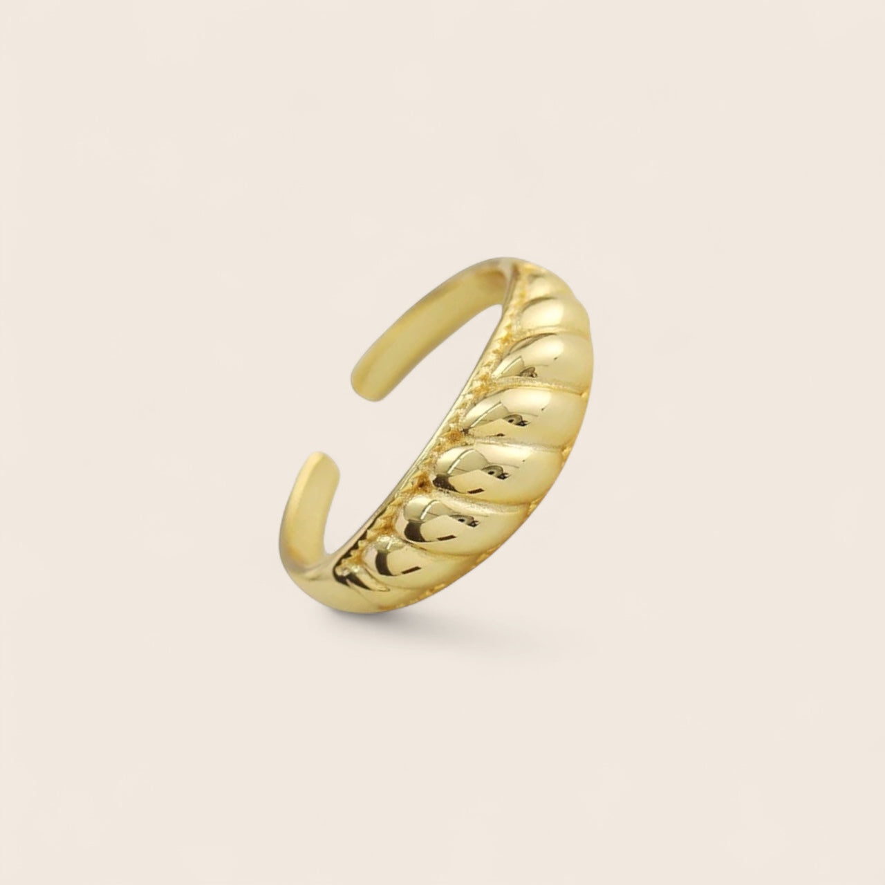 Croissant geometric ring made of 925 silver gold-plated