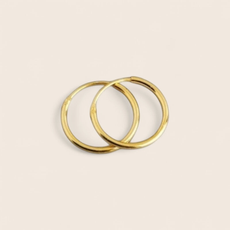 Minimalist round hoop earrings 17 mm made of 925 silver gold-plated