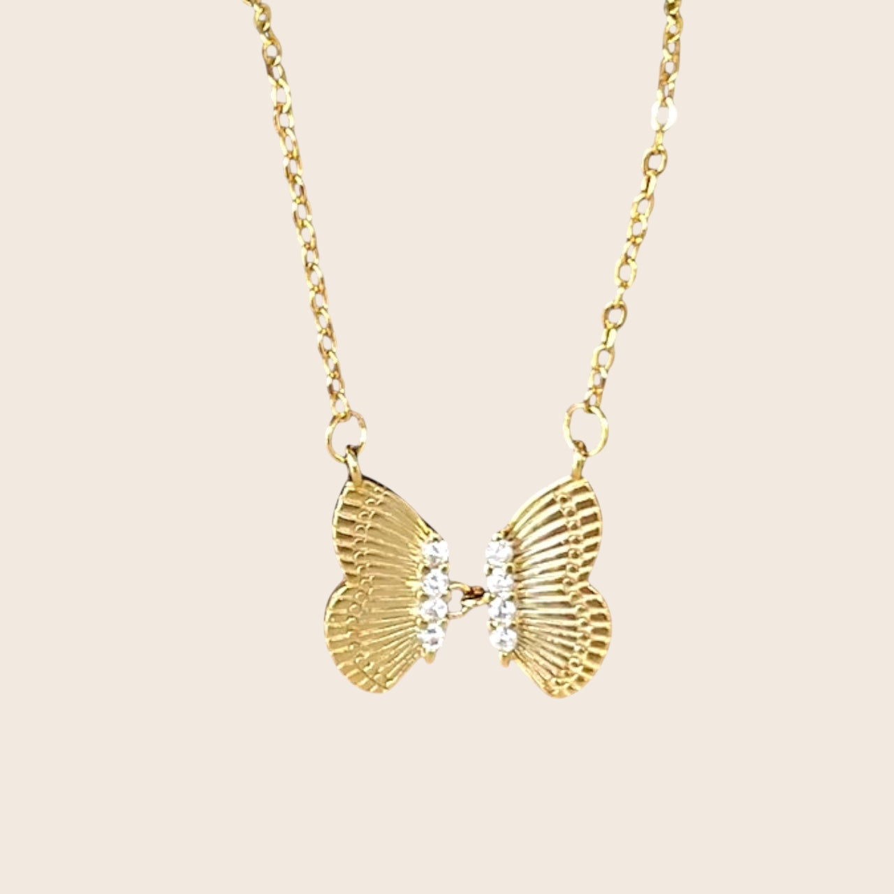 Aurora Butterfly – sparkling necklace made of 925 silver 18K gold-plated