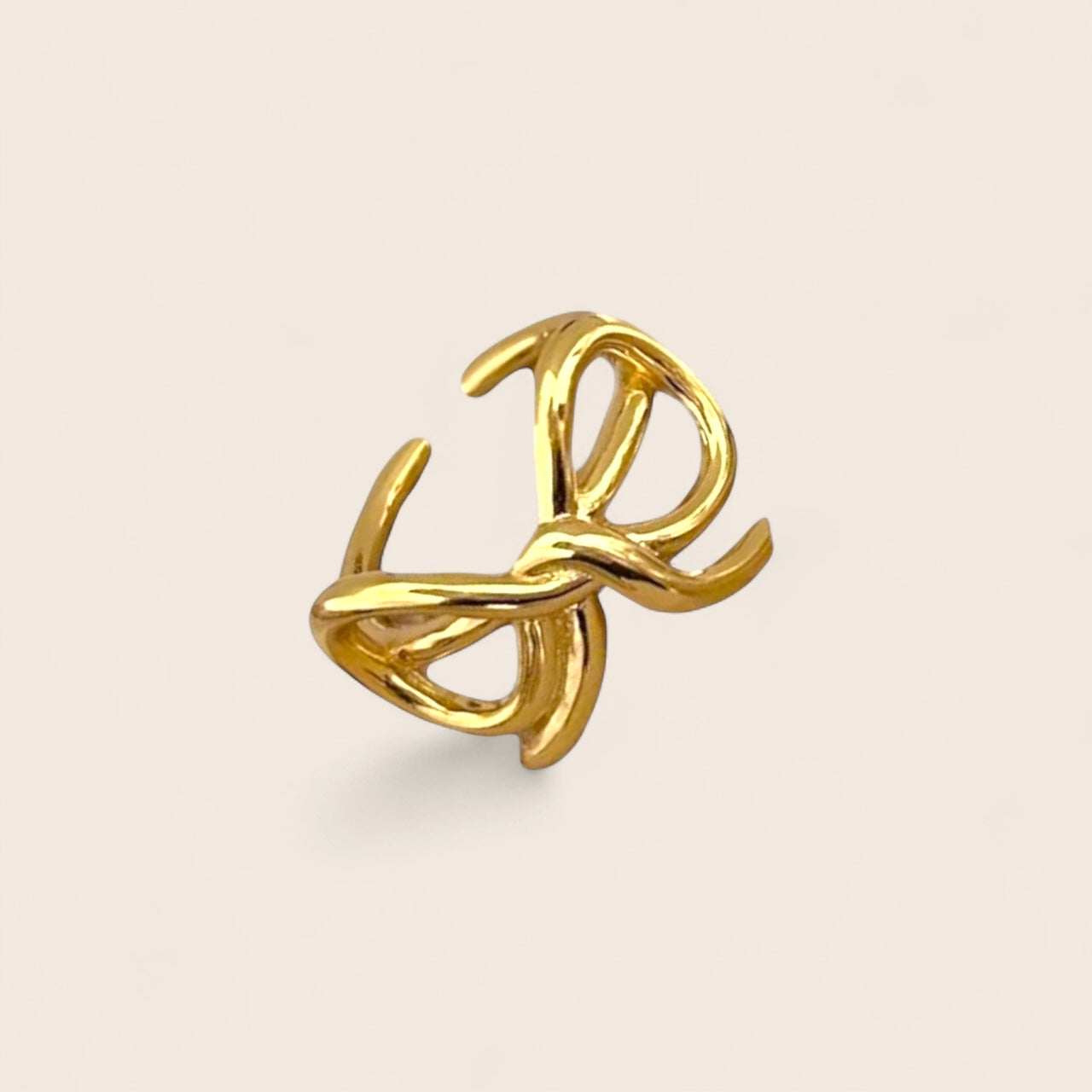 Bow Statement Ring 925 Silver Gold Plated