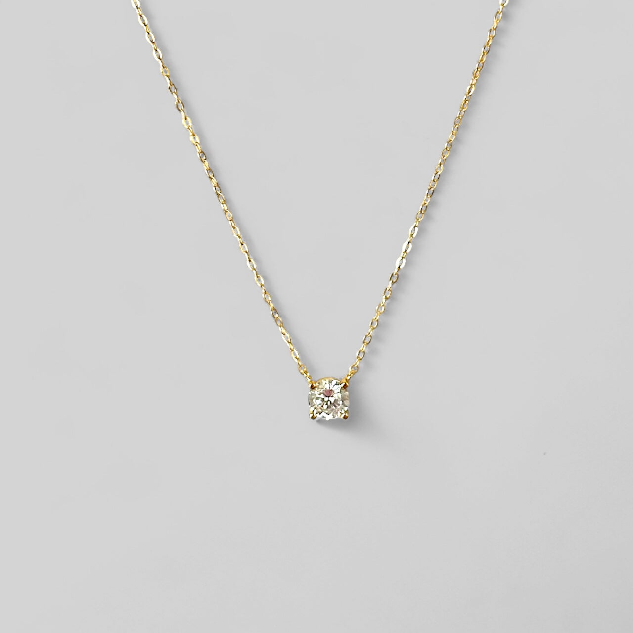 Solitäre Zirkonia-Inlay Halskette aus 925er Silber vergoldet