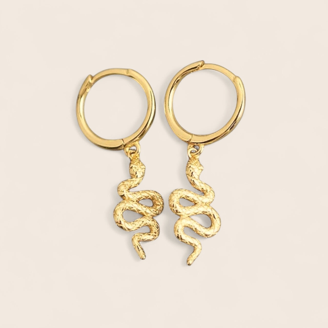 Snake Hoop Earrings Anima - Earrings made of 925 Sterling Silver 18K gold-plated