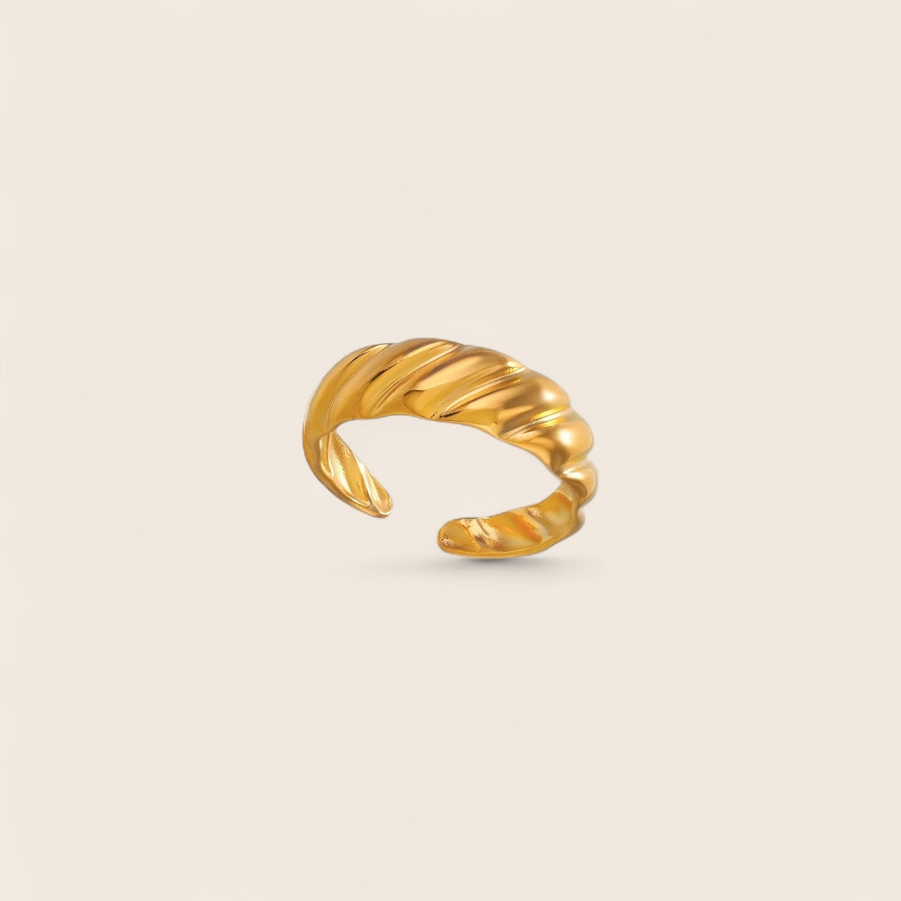 Layered Croissant Ring – 18K Gold Plated Stainless Steel