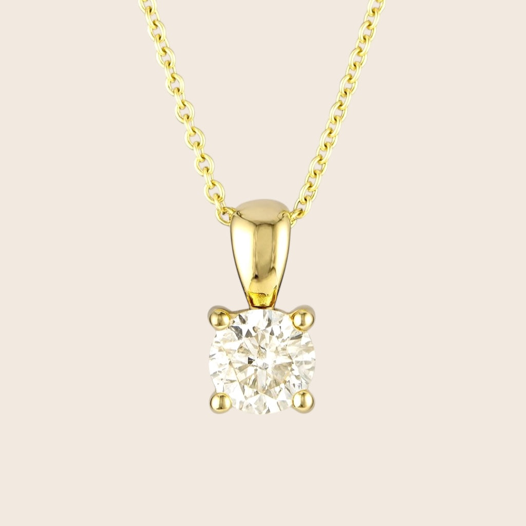 Minimalist zirconia pendant necklace made of 925 silver gold-plated