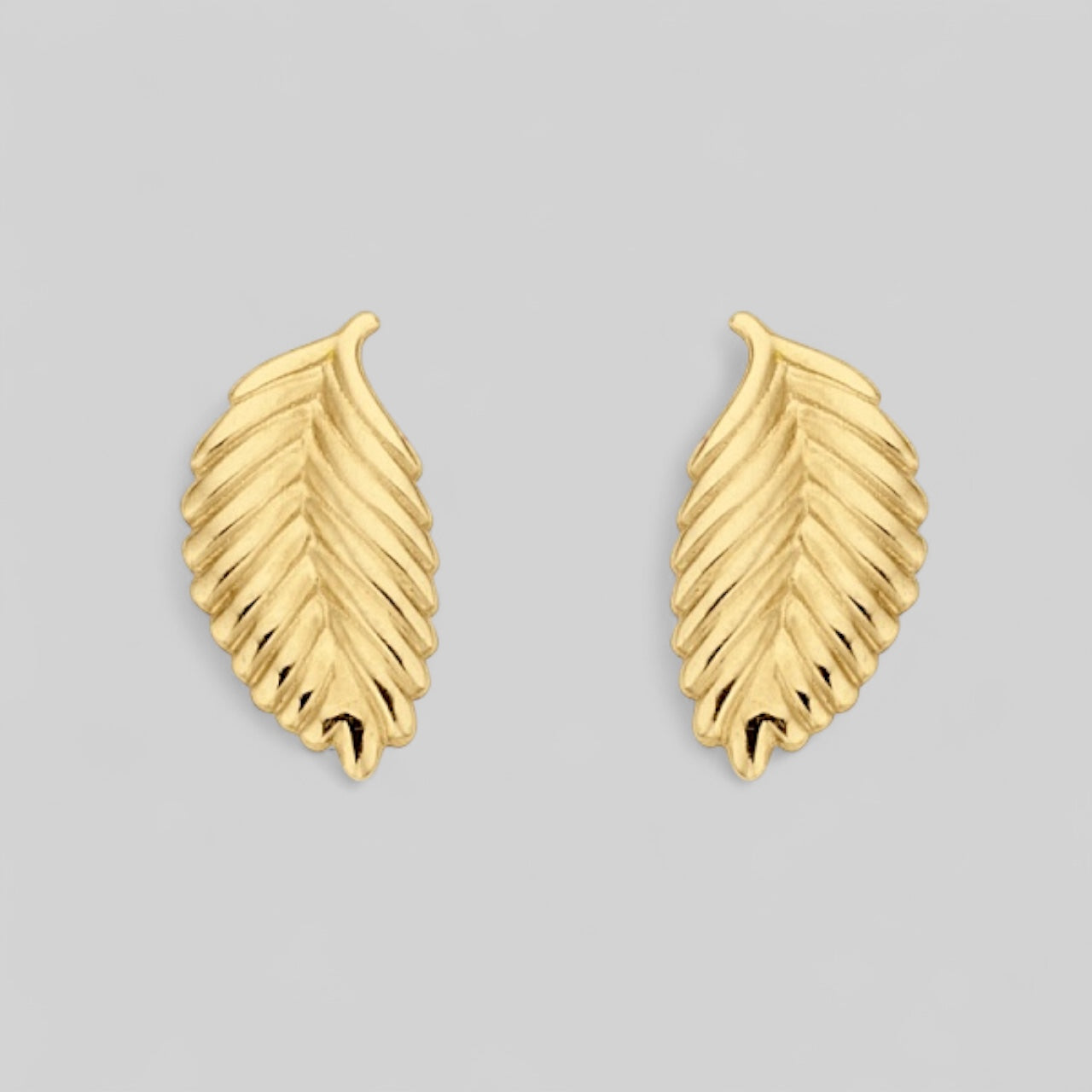 585 Gold Feder Ohrstecker Blätter Ohrringe