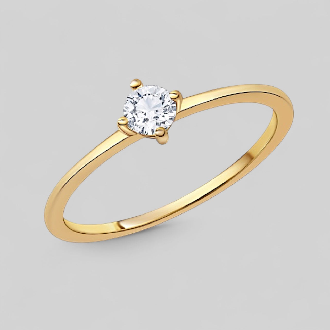 585 Gold minimalistischer Verlobungsring mit 0,20 ct. Lab Grown Brilliant - Damenring