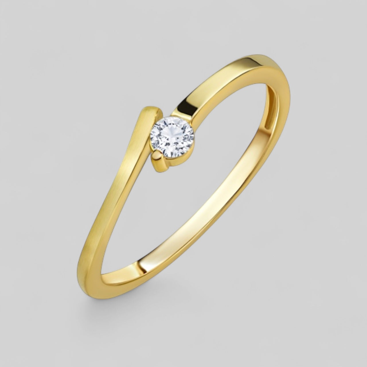 333 Gold Damen Ring mit Zirkonia Ø 3mm - Umarmung