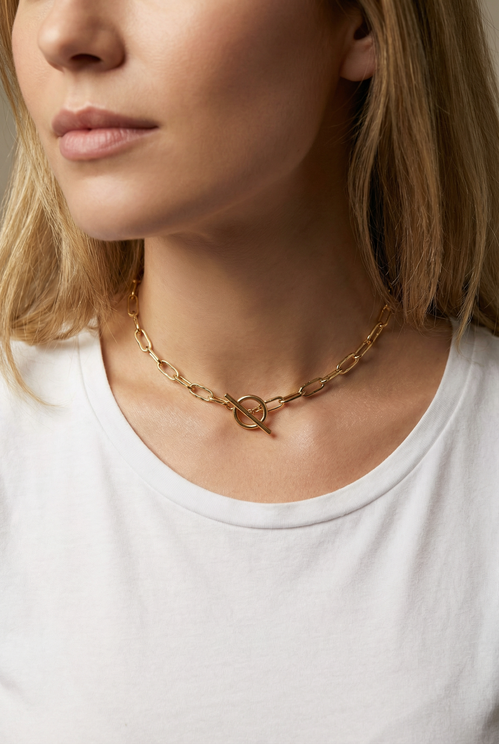 Britische Chain Choker – edle Signature-Halskette aus 925 Silber 18K vergoldet - NINASIA