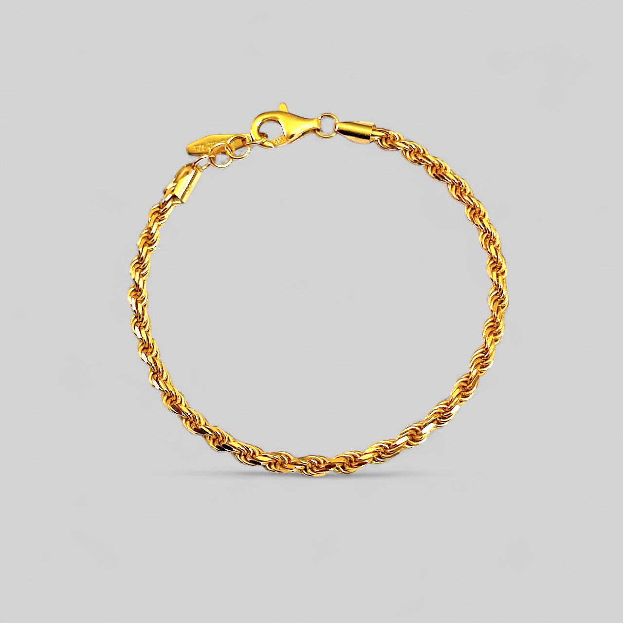 Twisted Rope Vintage verdrehte Kette Armband 925 Silber vergoldet