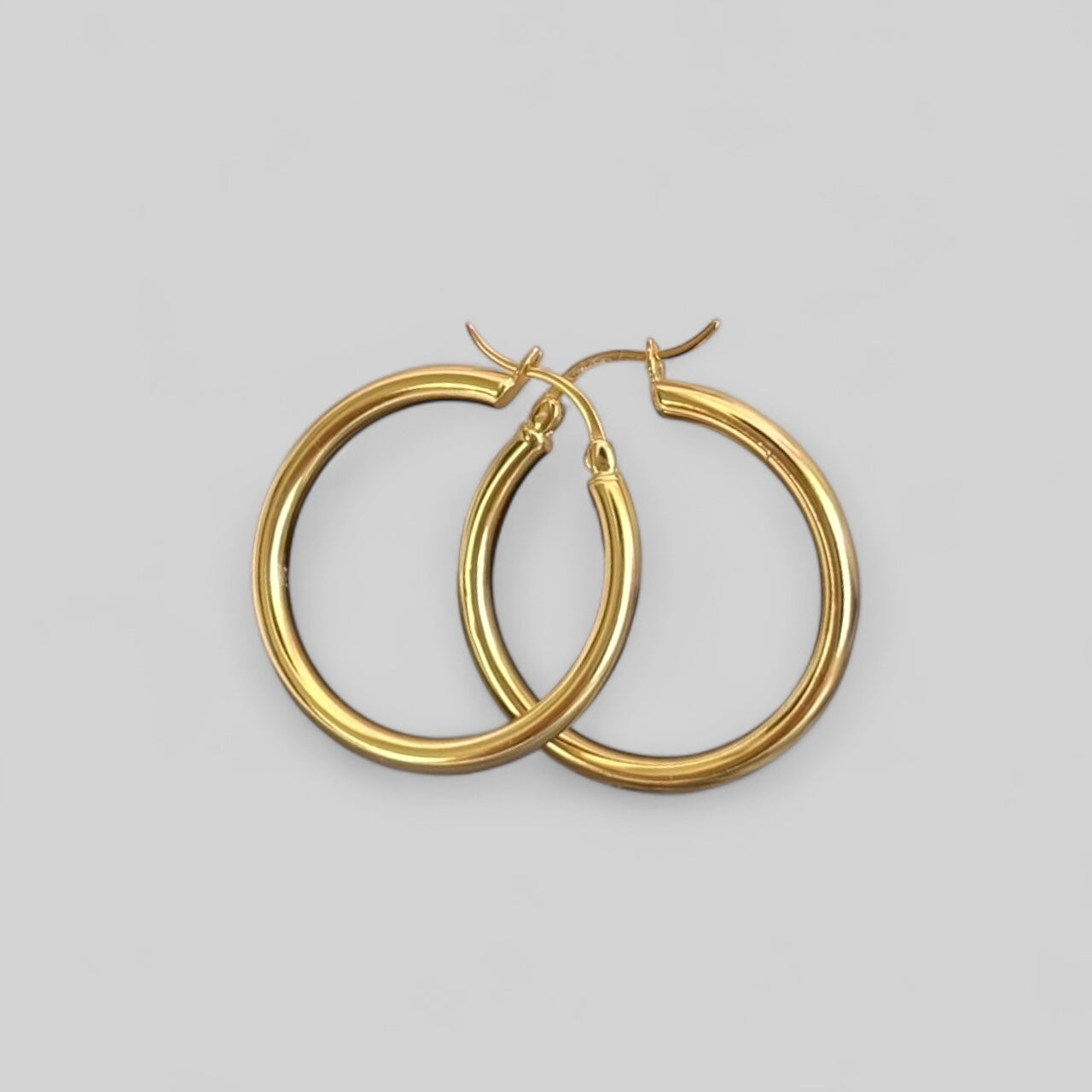 Klassische runde Hoops – 30 mm Ohrringe aus 925 Silber oder 18K vergoldetem 925 Silber
