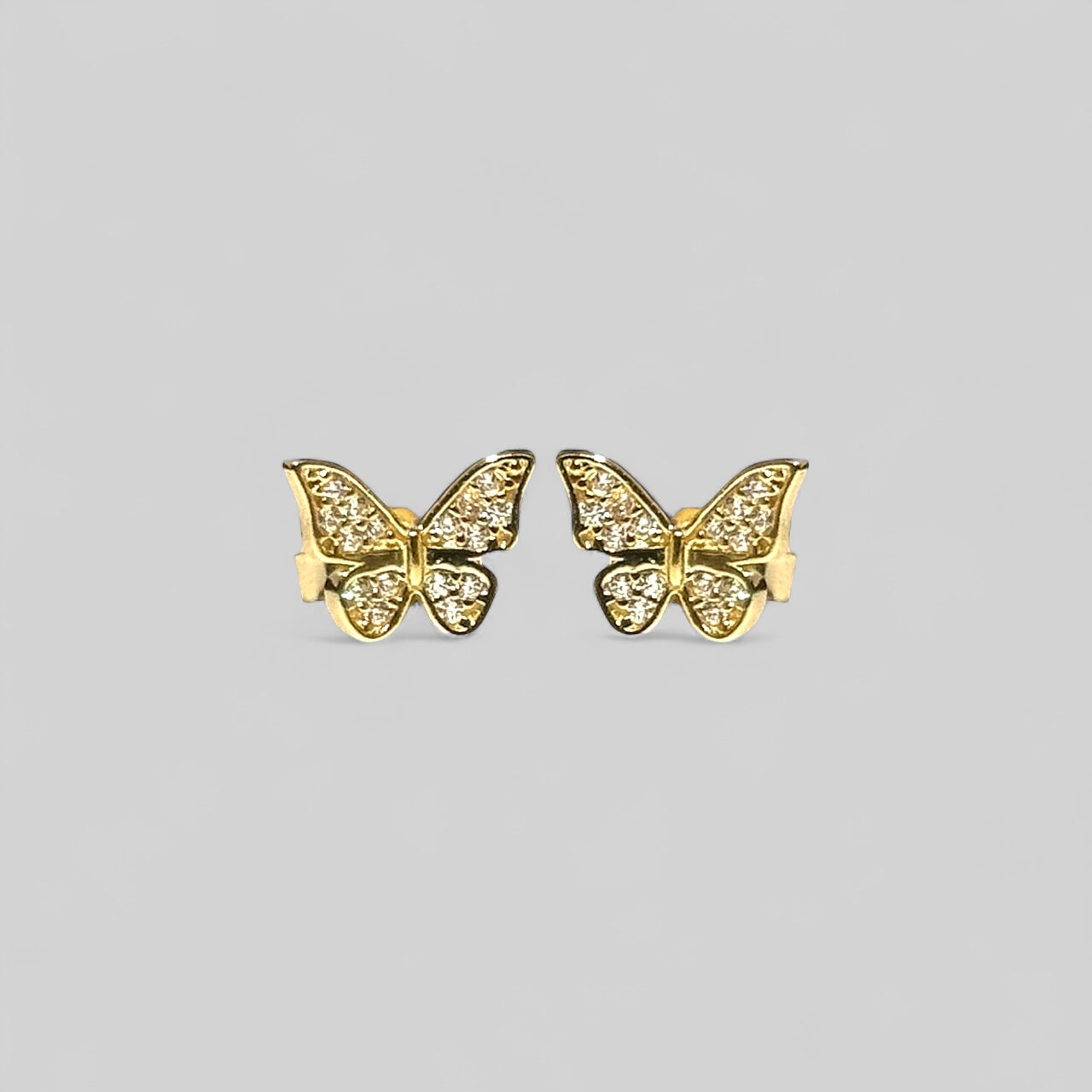 Schmetterling Ohrstecker – Minimalistische Ohrringe aus 925 Silber 14K vergoldet