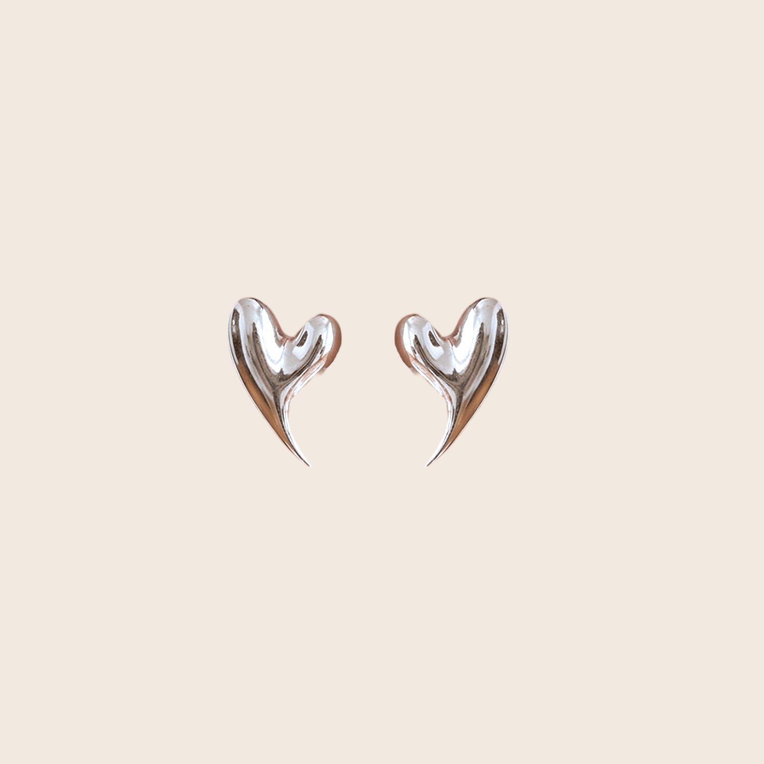 Large XL heart earrings in gold or silver look made of stainless steel