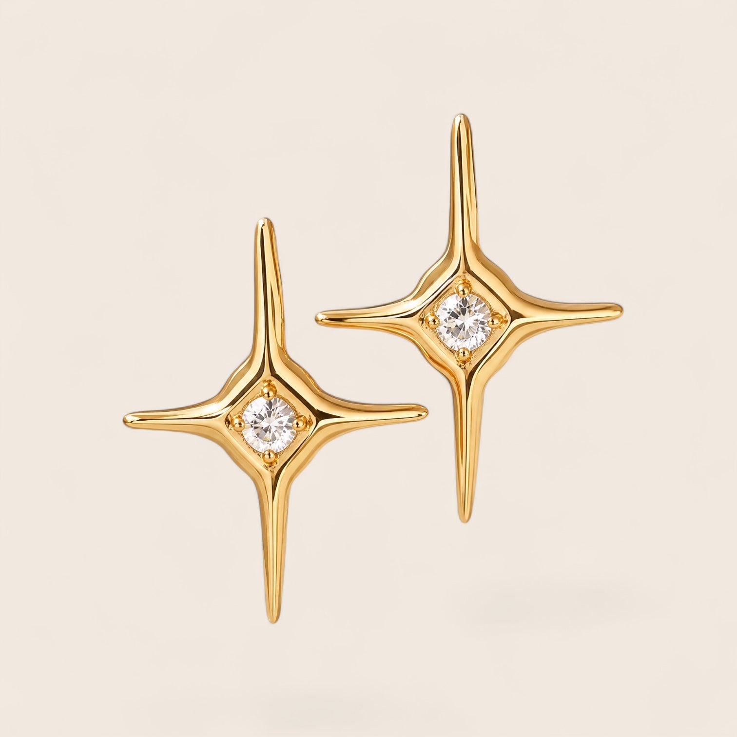 Celestial Studs – Sternen Ohrstecker mit Pearl-Inlay aus 925 18K vergoldet - NINASIA