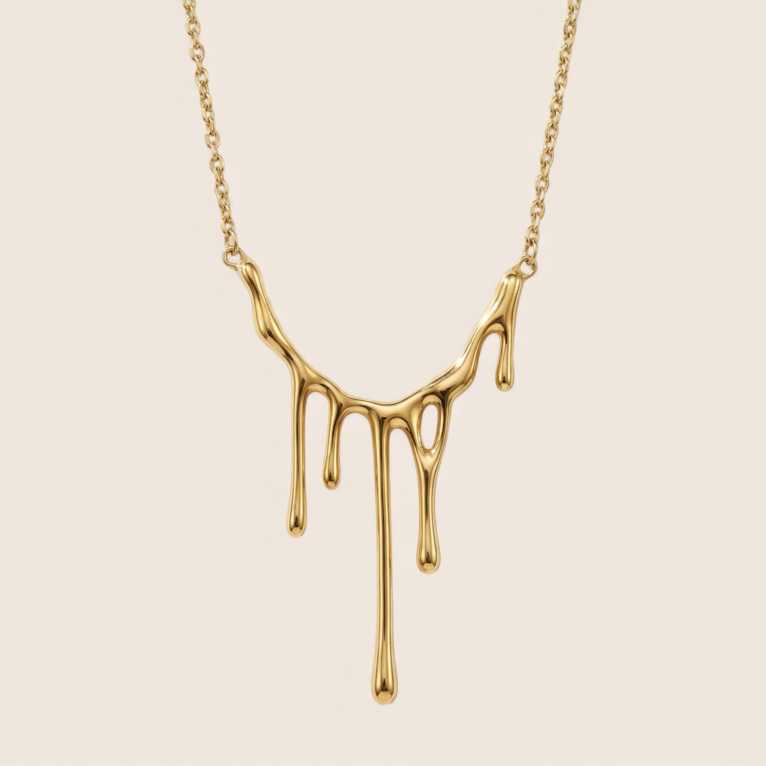 Extravagante romantische Tropfen Halskette 925 Silber 18K vergoldet