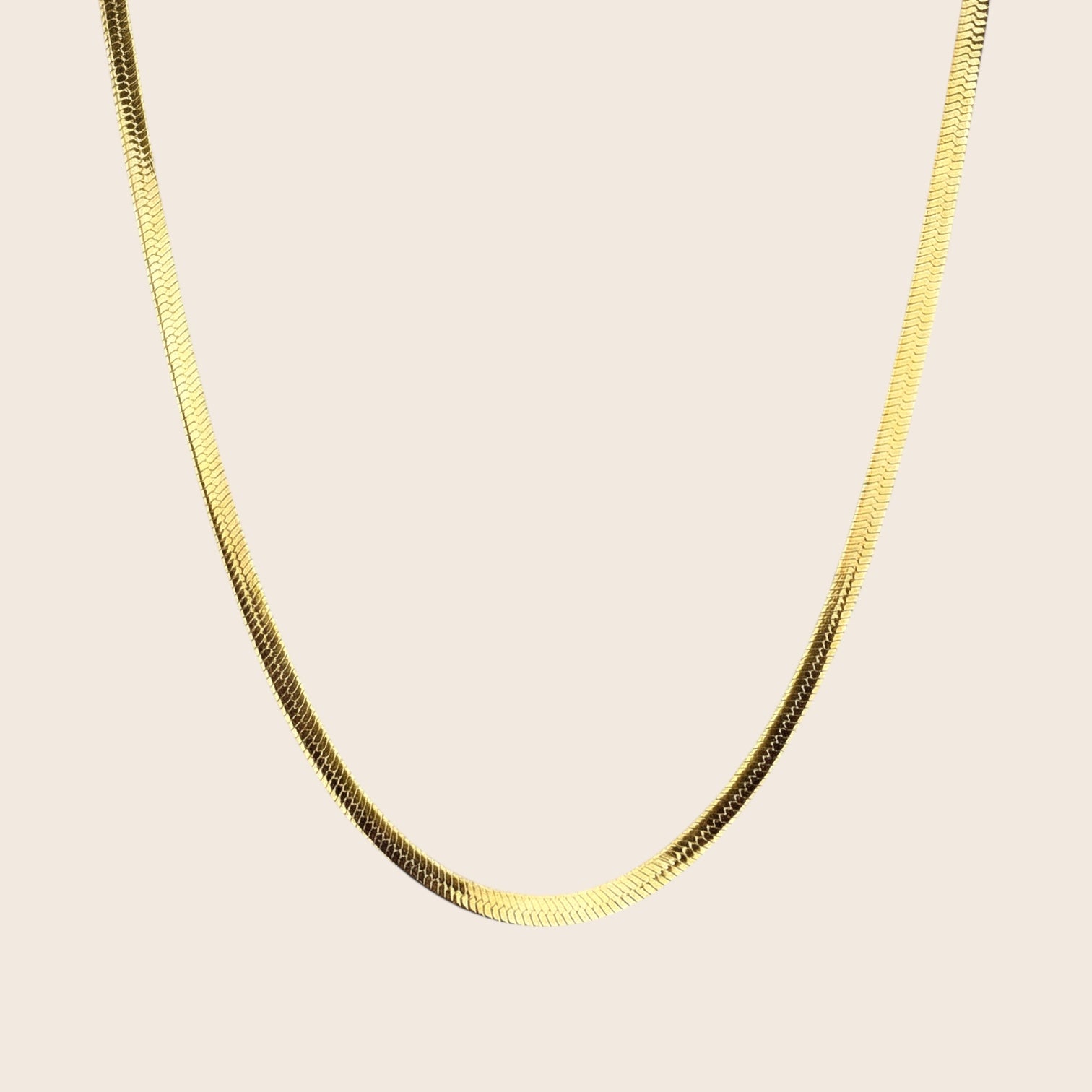 Klassische Flache Schlangenkette Choker – aus 925er Silber vergoldet