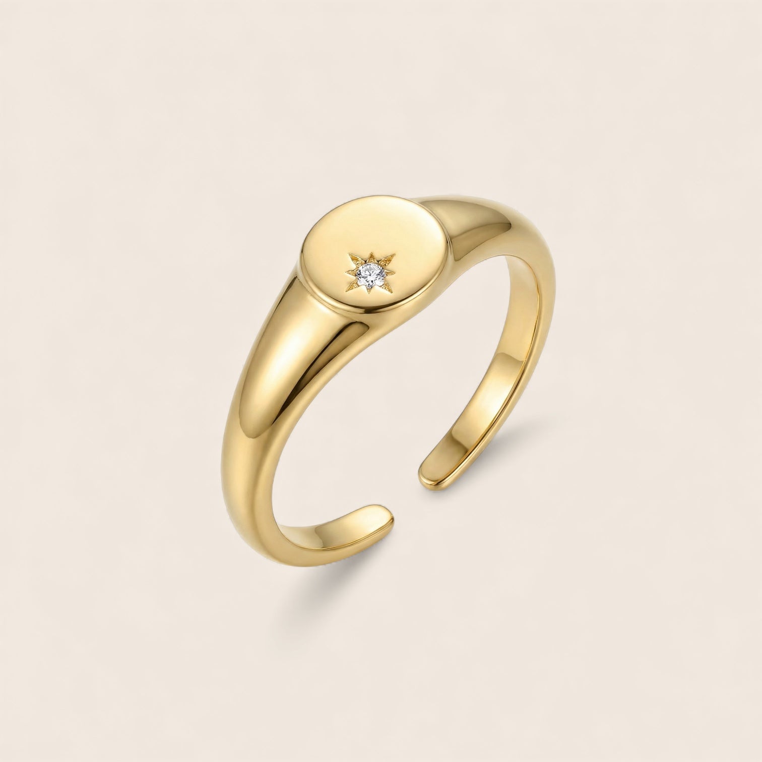 Stellar Seal – Ring aus 925 Silber 18K vergoldet