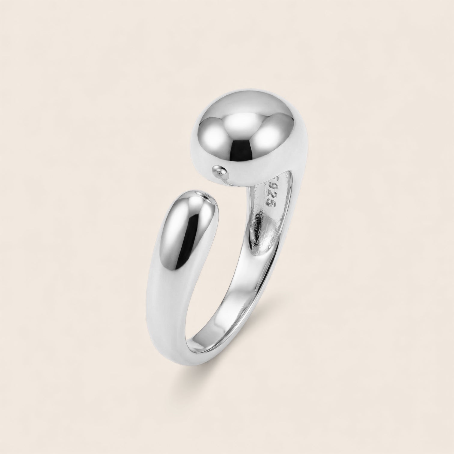 Bague goutte réglable Embrace Statement en argent 925 plaqué or