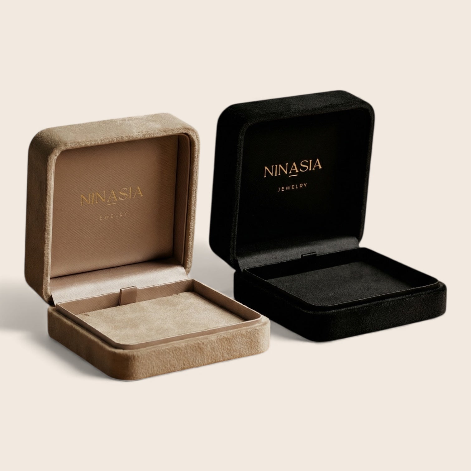 NINASIA Schmuckbox aus Velours – edle Geschenk- und Aufbewahrungsbox