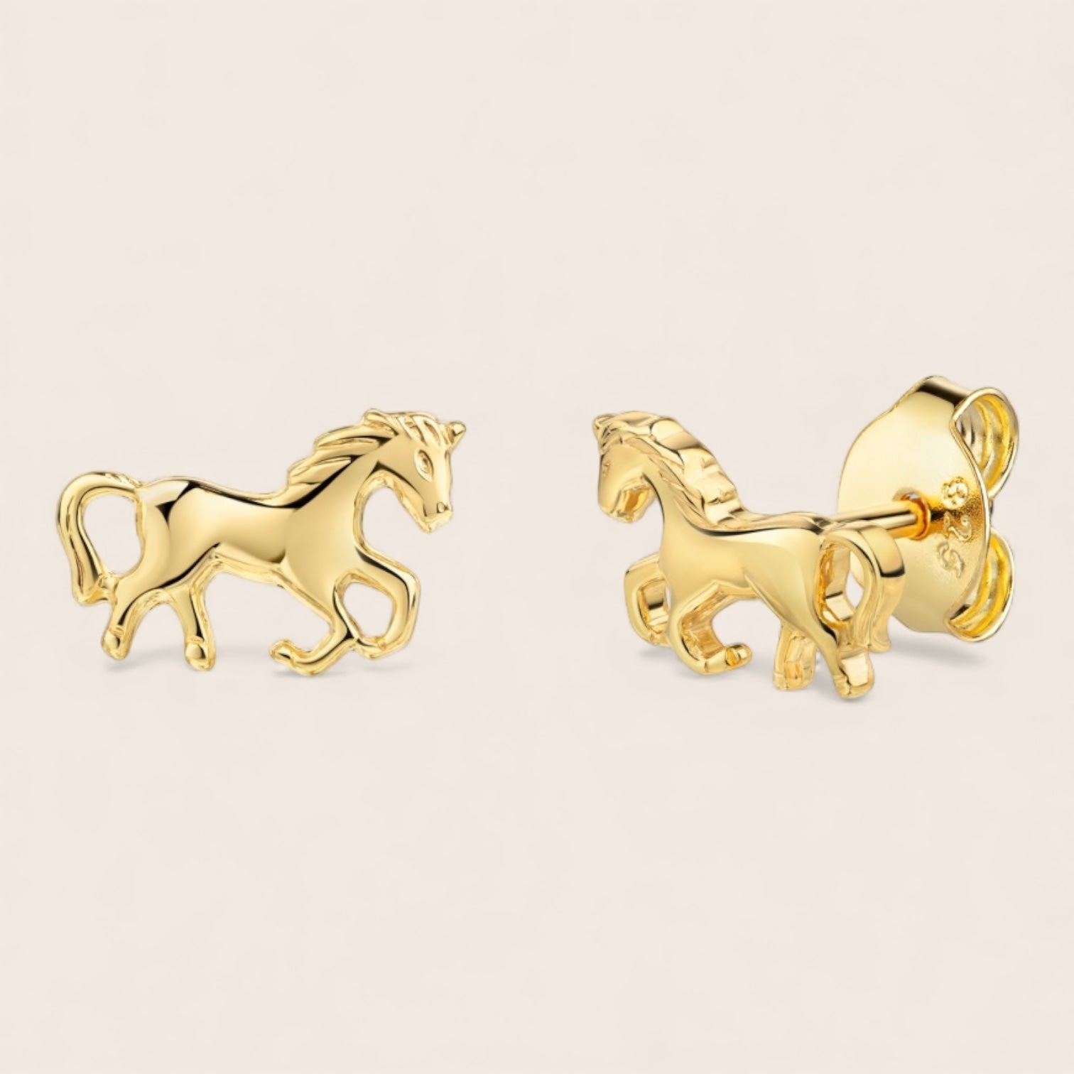 Pferde Ohrstecker „Symbol für Freiheit & Stärke“ aus 925 Silber oder Silber vergoldet
