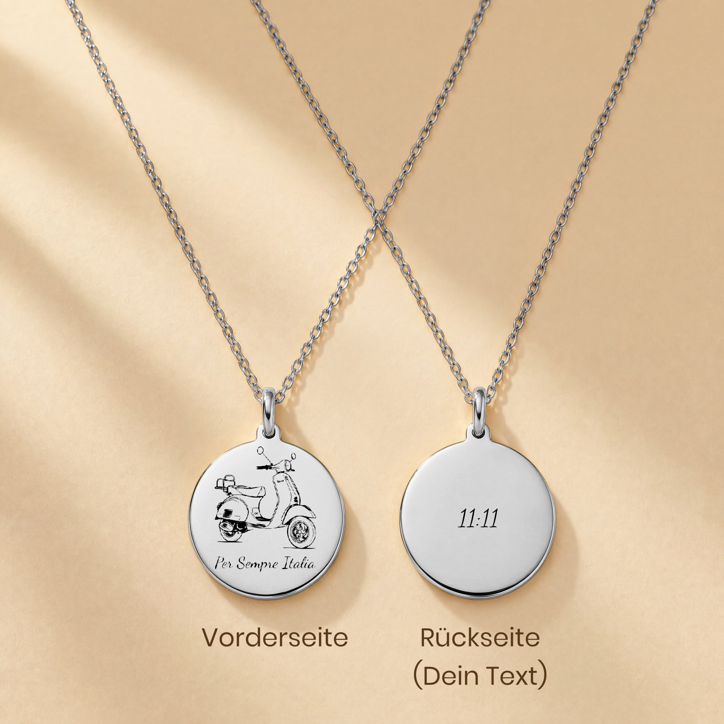 Heimat Schmuck – Vespa Anhänger mit Gravur „Per Sempre Italia“ – Symbol der Verbundenheit mit Italien