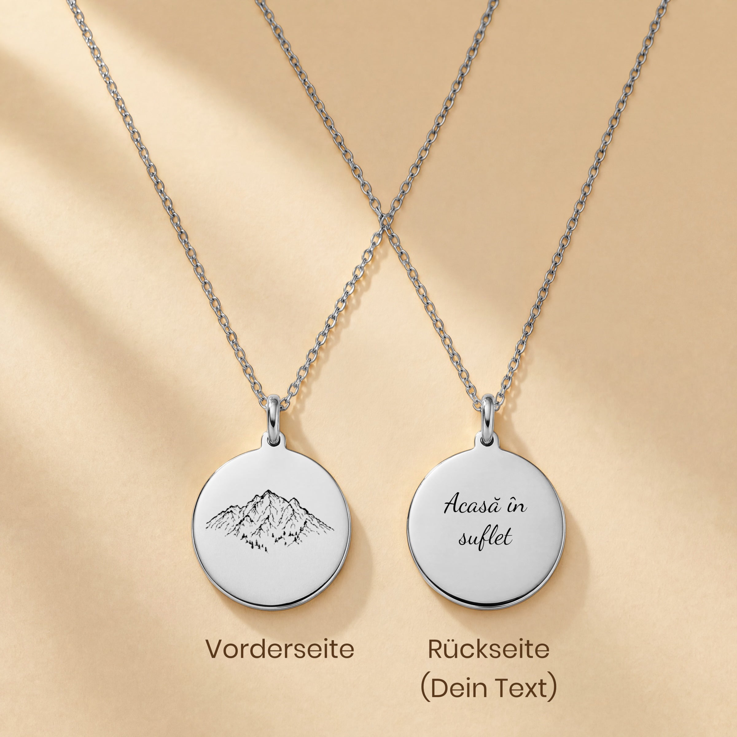 Homeland Jewelry – Carpathian Pendant with Engraving "Acasă în suflet" (Home in the Heart) – Symbol of Connection to Romania