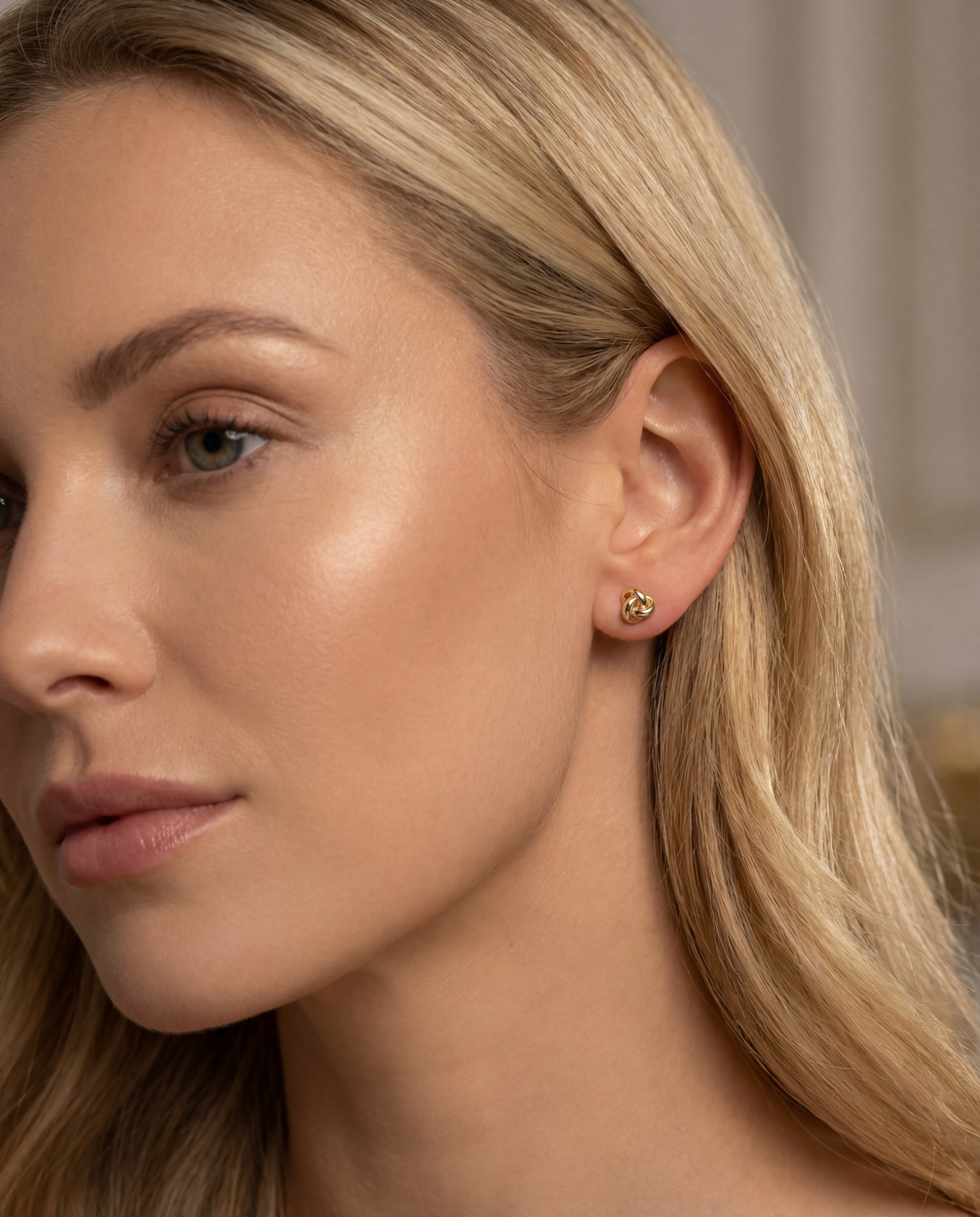 Knoten Ohrstecker aus 925 Silber vergoldet