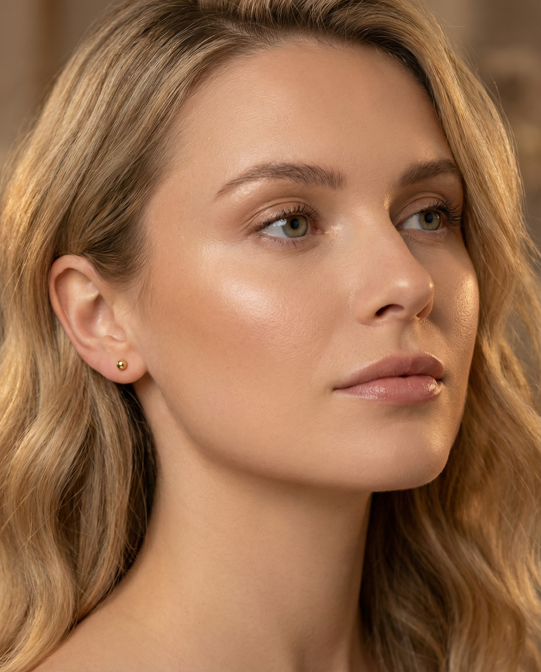 333 Gold - Minimalistische Kugel Ohrstecker Hochglanz 5mm