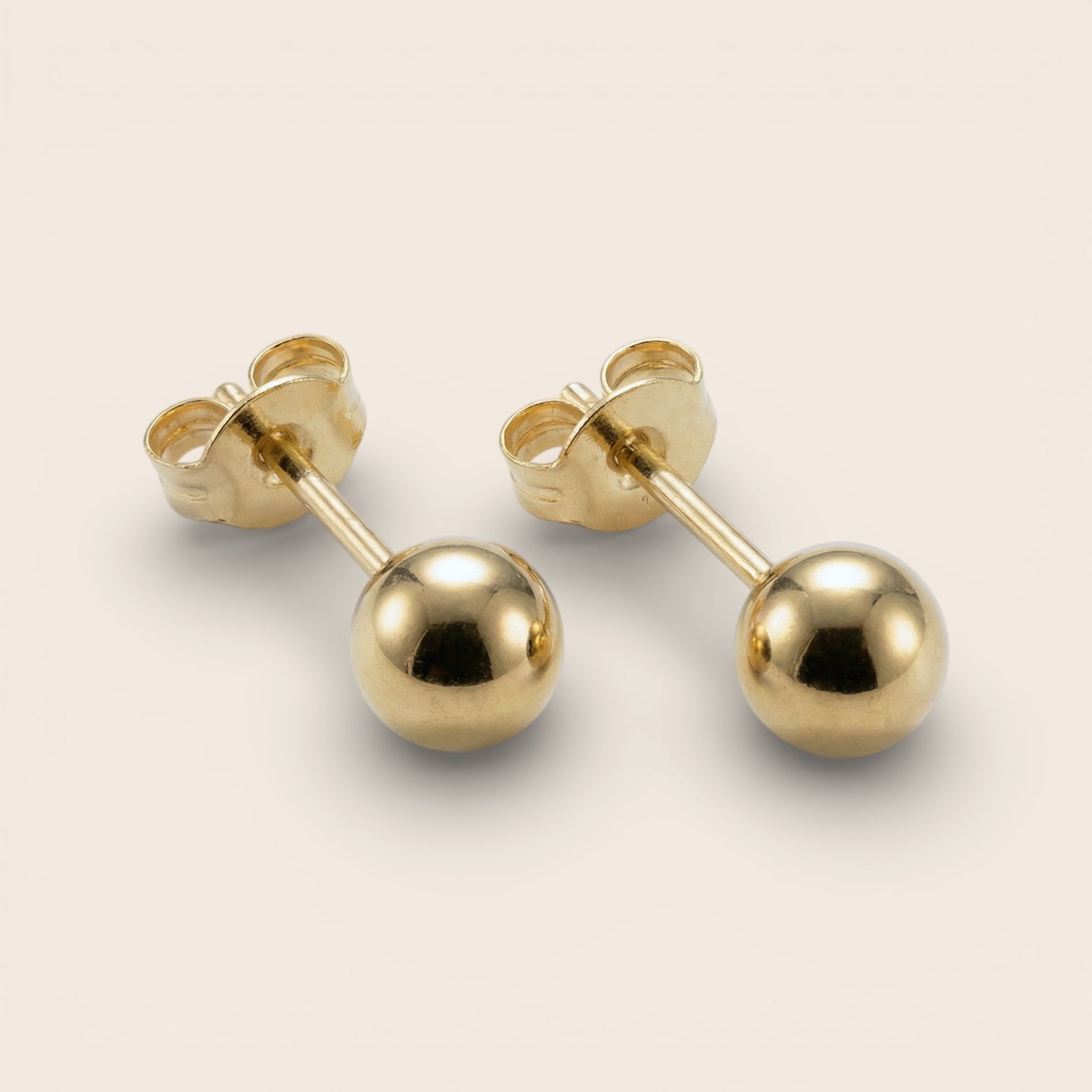 333 Gold - Minimalistische Kugel Ohrstecker Hochglanz 5mm