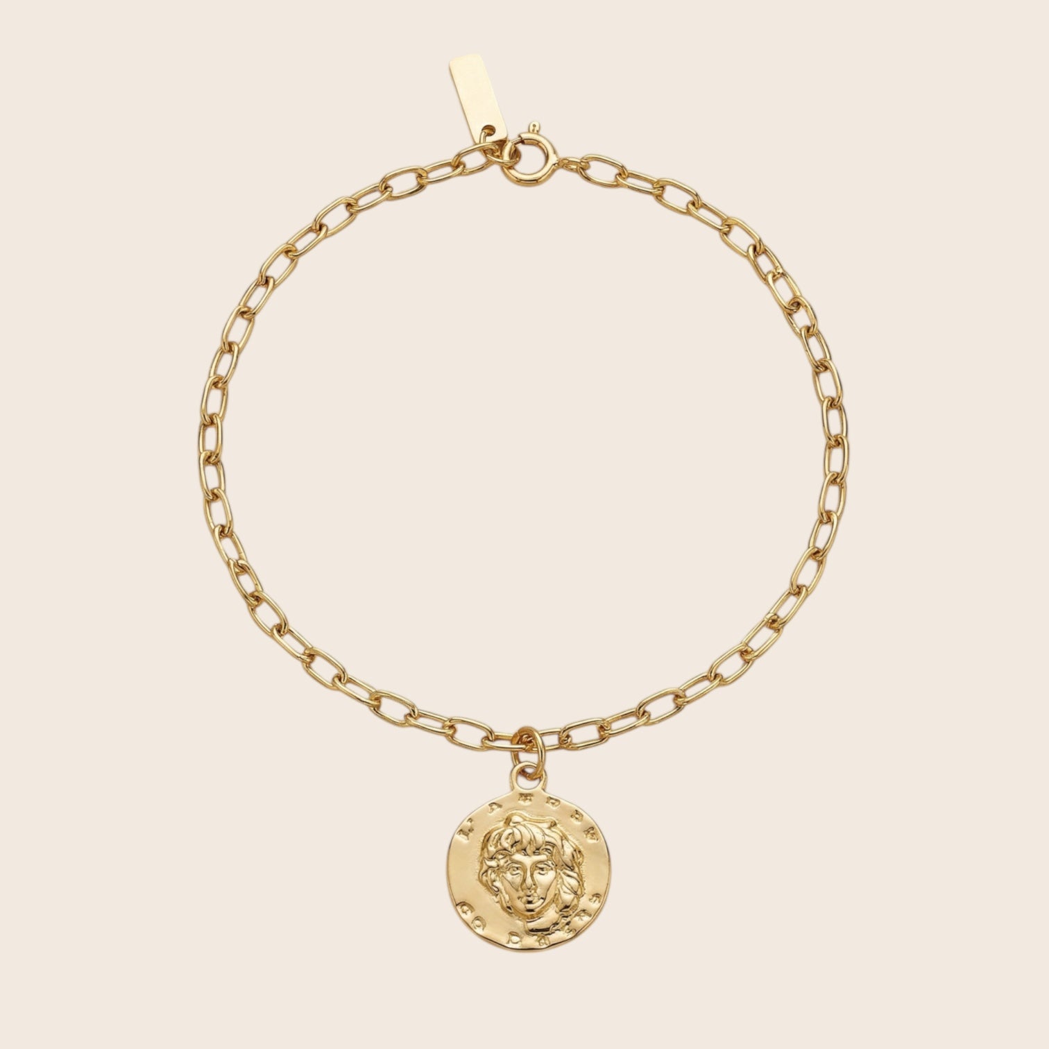 L’amour de Paris Charm französische Vintage Armkette aus 925 Silber 18K vergoldet