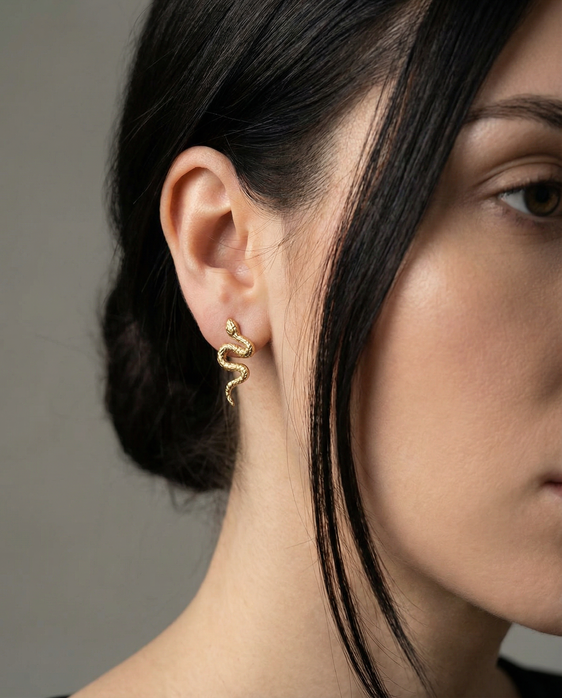 Schlangen Chandelier Ohrstecker Ohrringe – 18K vergoldet aus Edelstahl