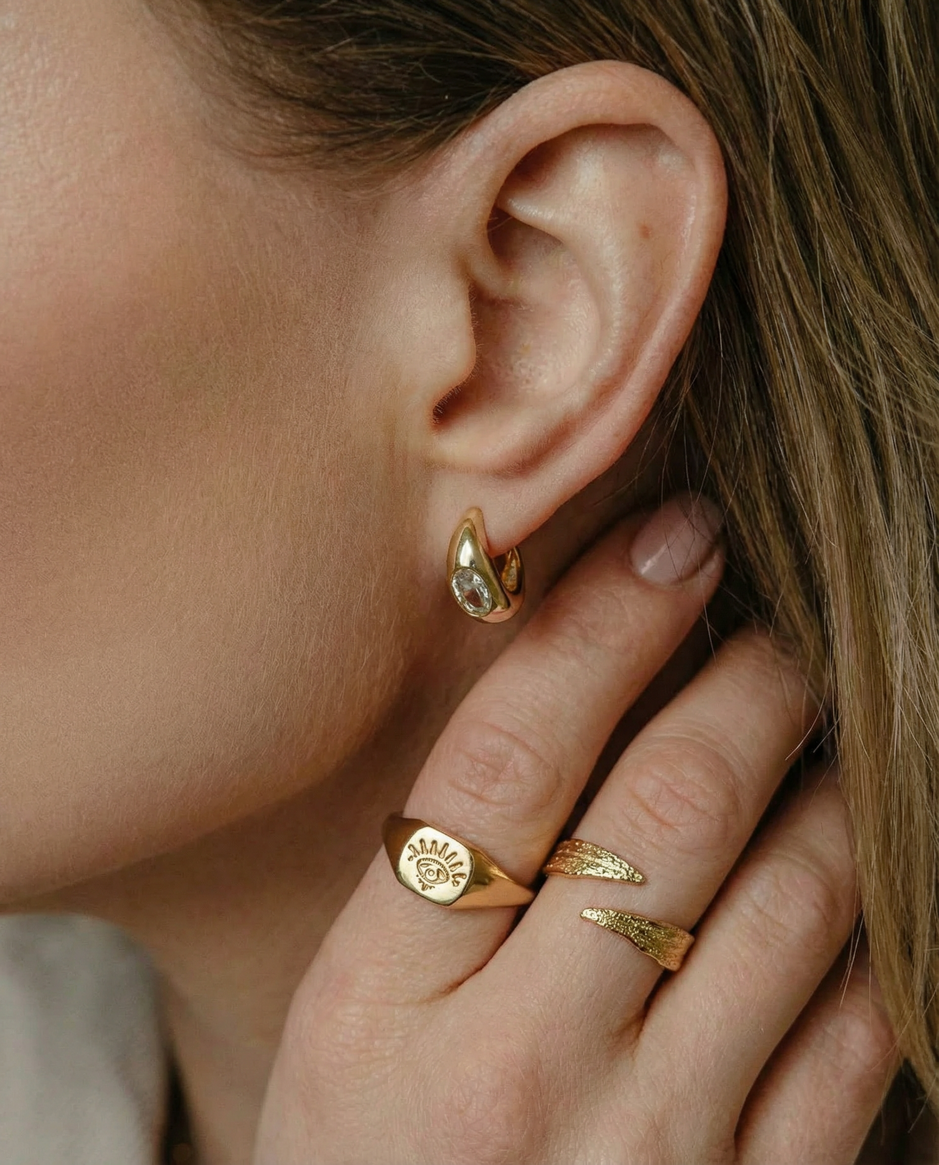 Golden Hug – verstellbarer Ring aus 925 Silber 18K vergoldet