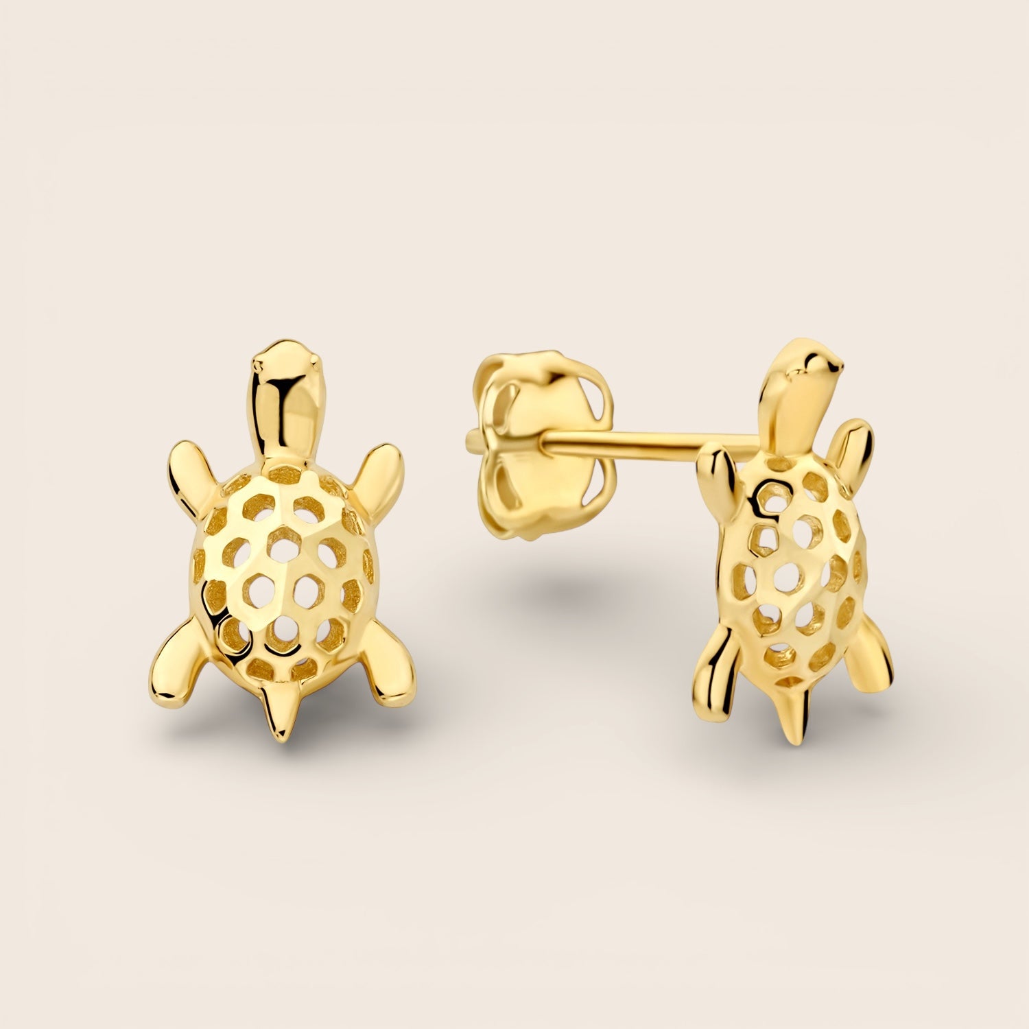 585 Gold Ohrstecker Schildkröte Symbol für Schutz und Weisheit