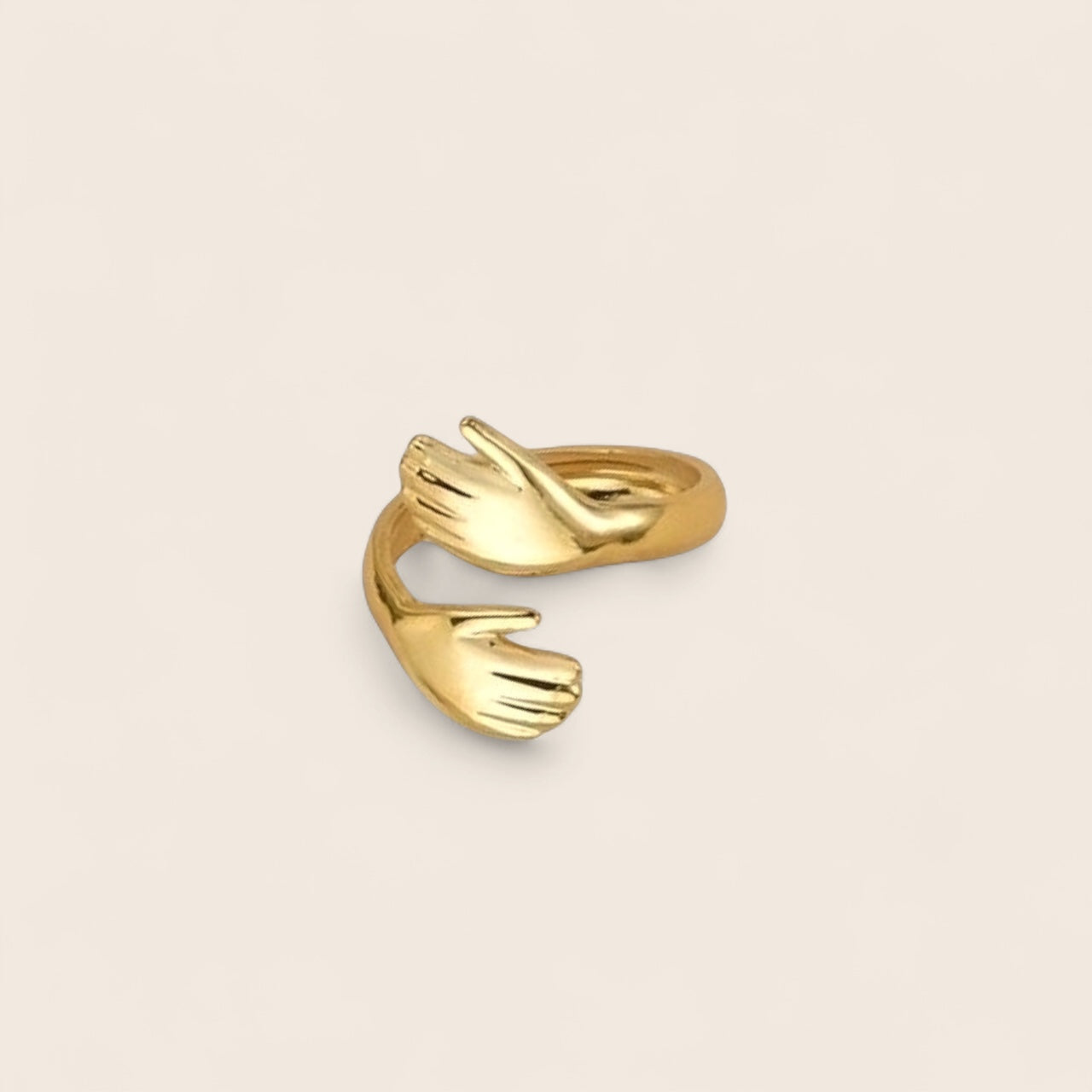 Embracing Hands Ring made of stainless steel gold-plated